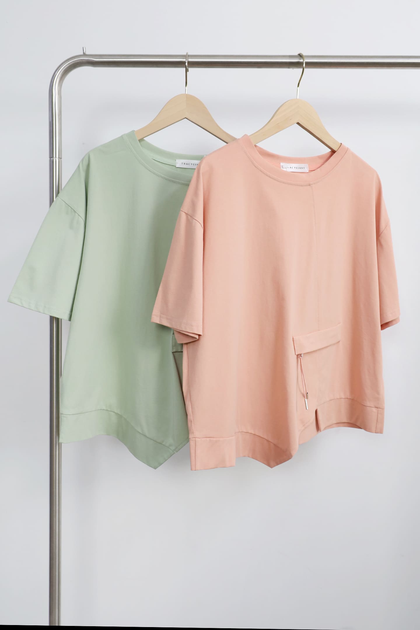 Easy By TE - Fumika Pocket Top in Peach Pink