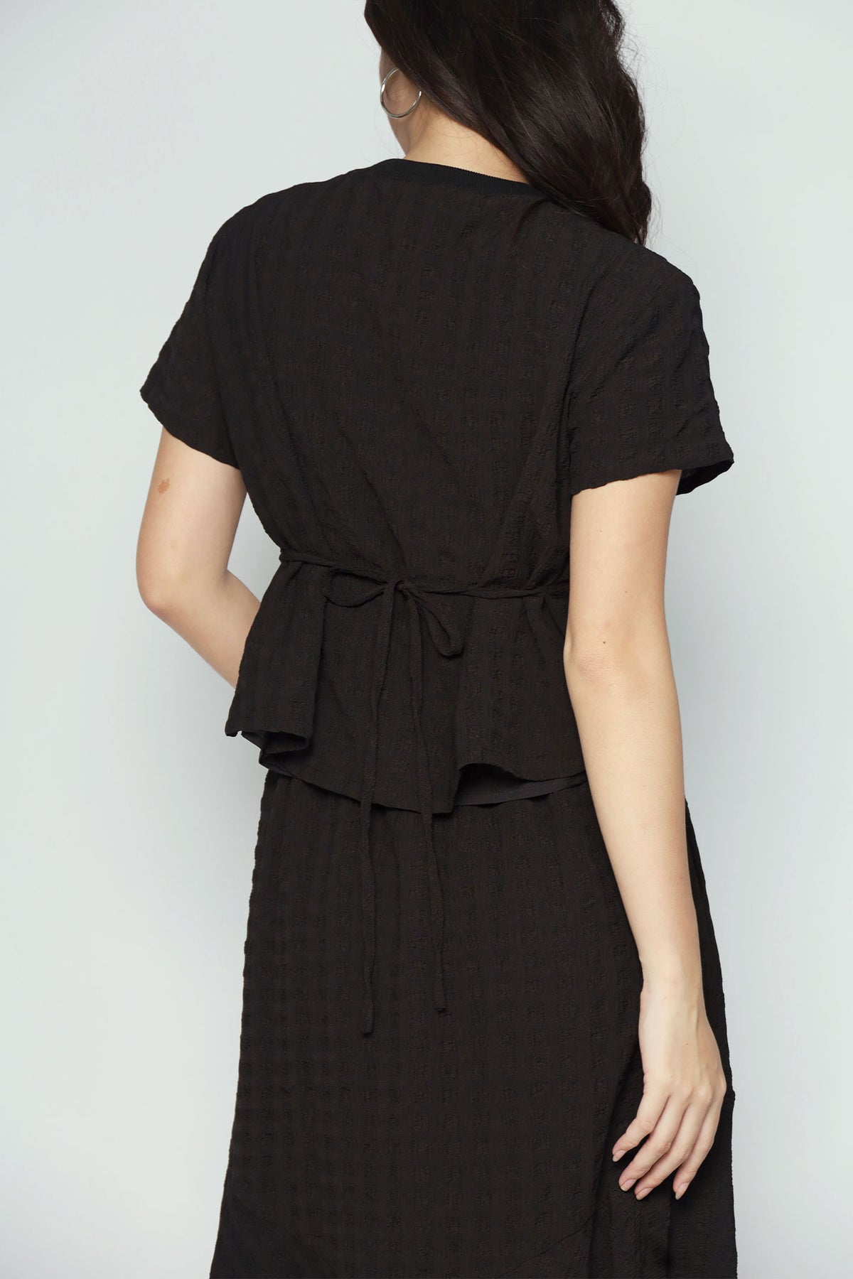 Gia 2 in 1 Skirt Set in Black Texture