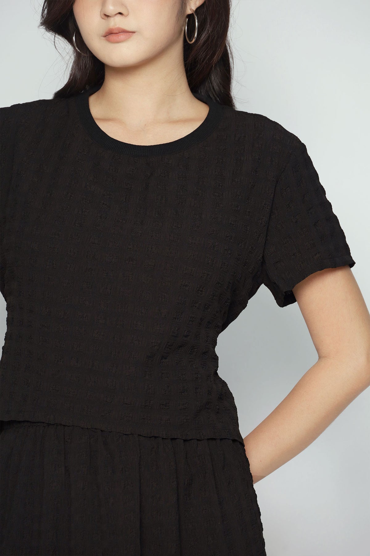Gia 2 in 1 Skirt Set in Black Texture