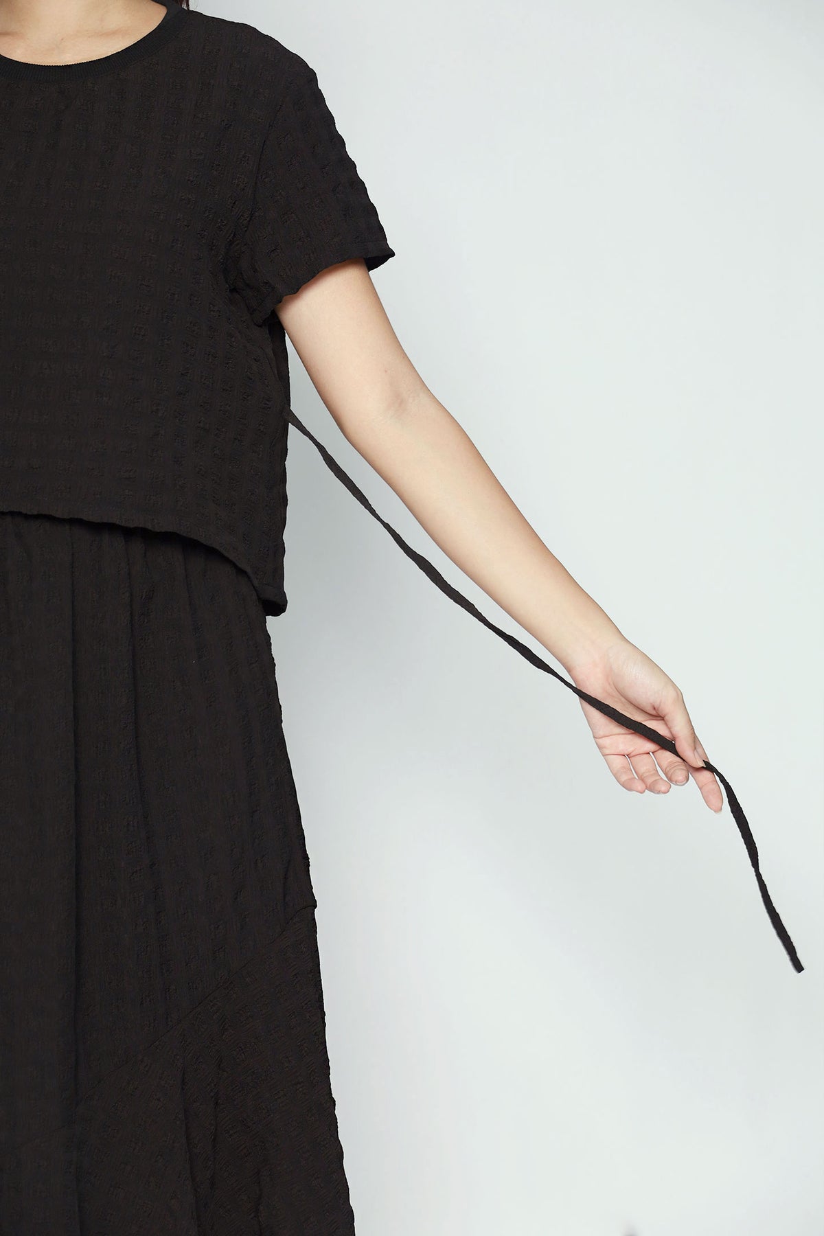 Gia 2 in 1 Skirt Set in Black Texture