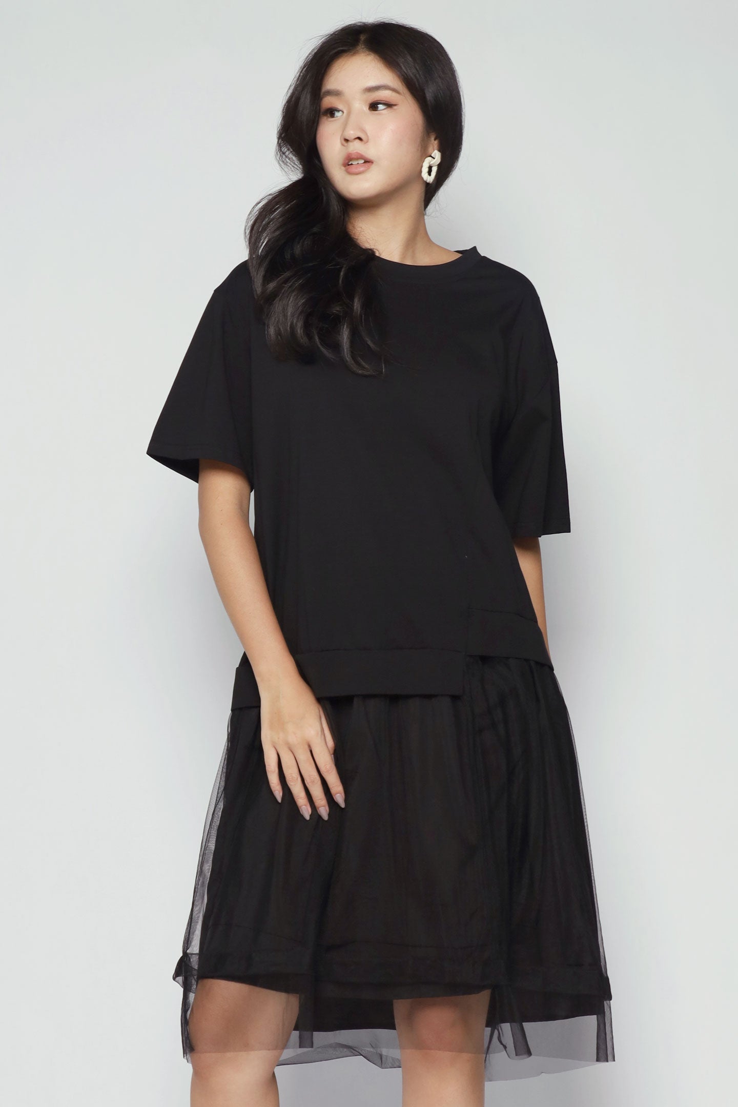 Gilyn Mesh Dress in Black