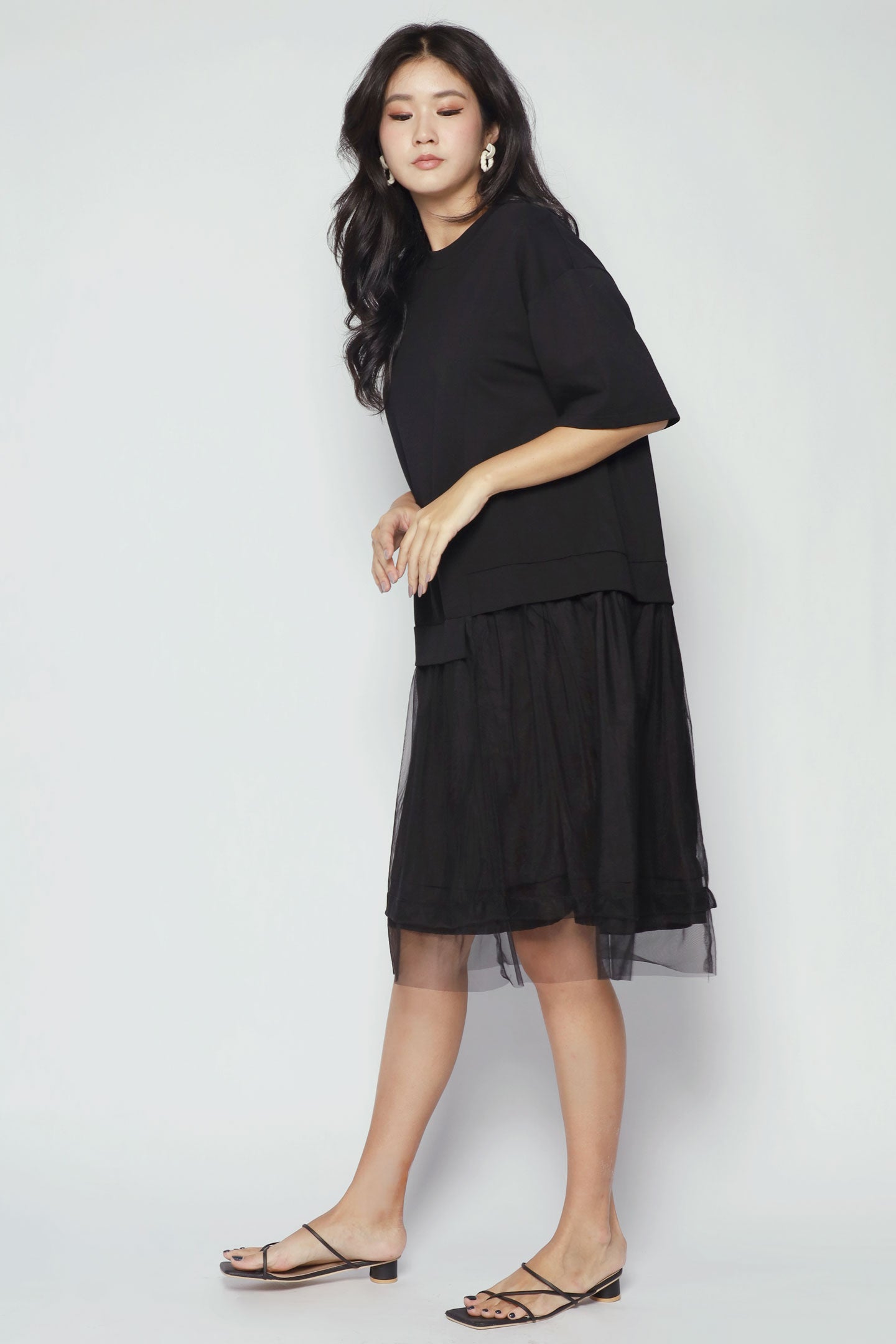 Gilyn Mesh Dress in Black