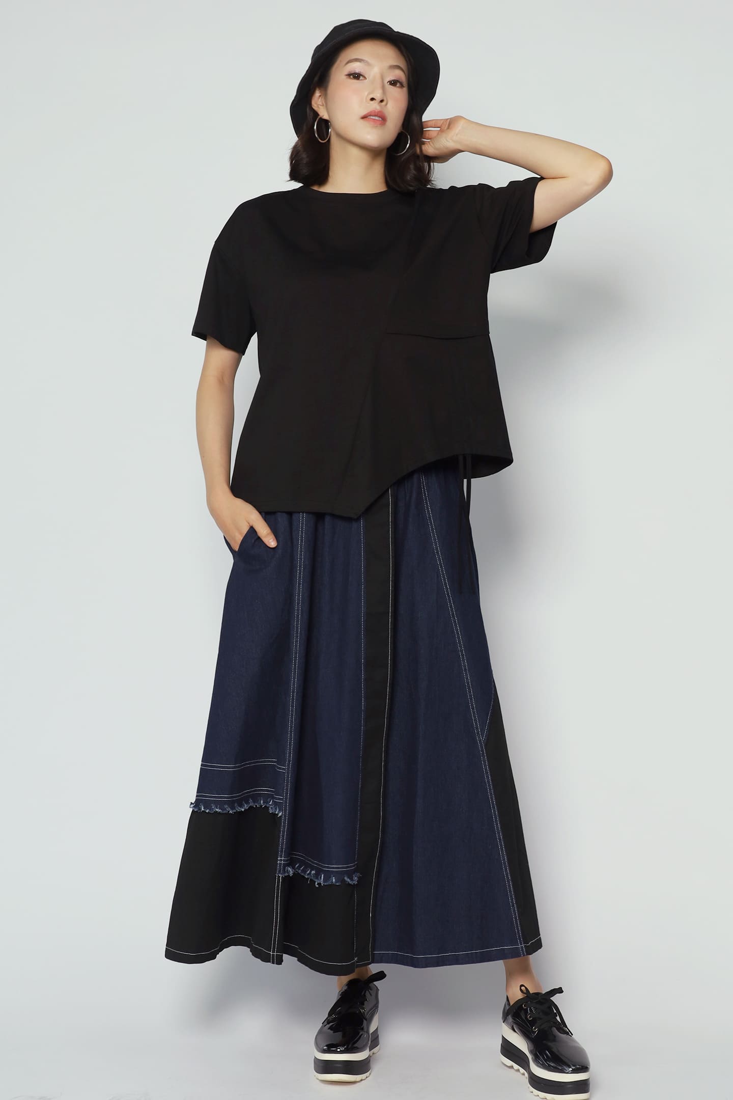 Backorders Easy By TE - Ginara Drawstring Top in Black