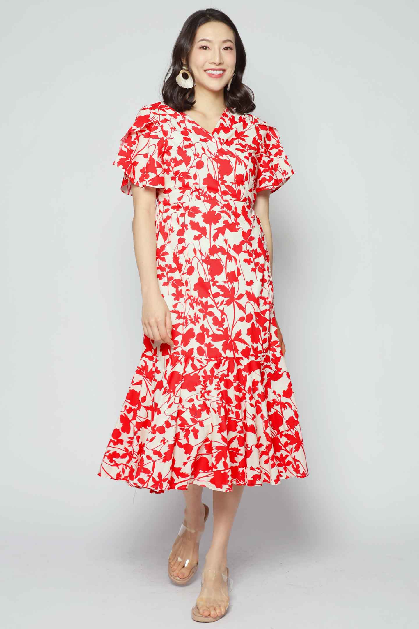 Ginnie Wrap Dress in Autumn Leaves