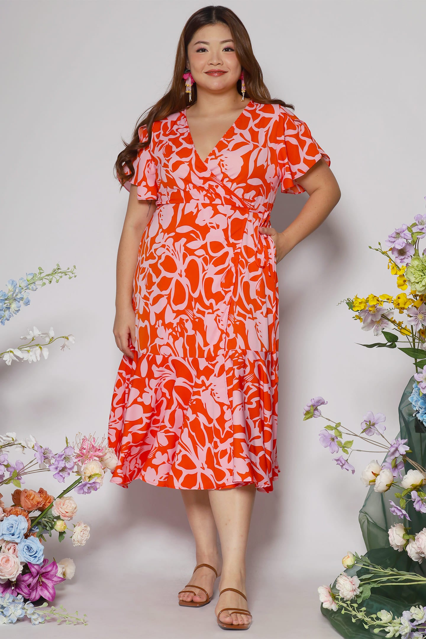 Ginnie Dress in Festive Blooms