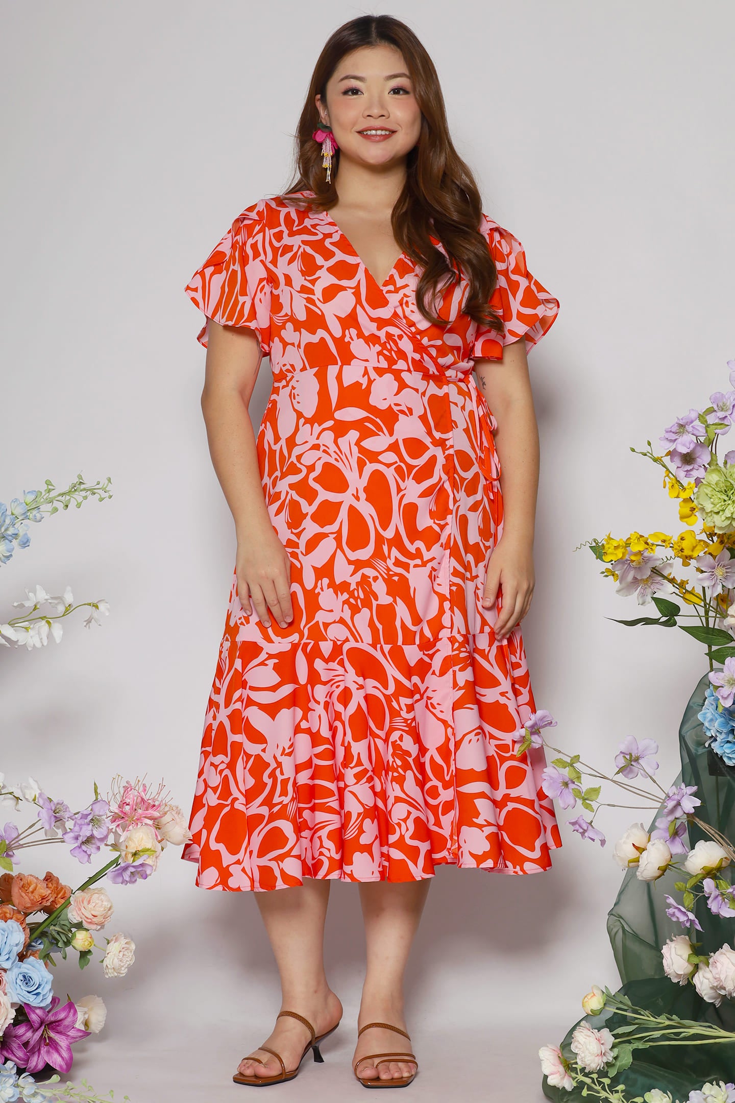 Ginnie Dress in Festive Blooms