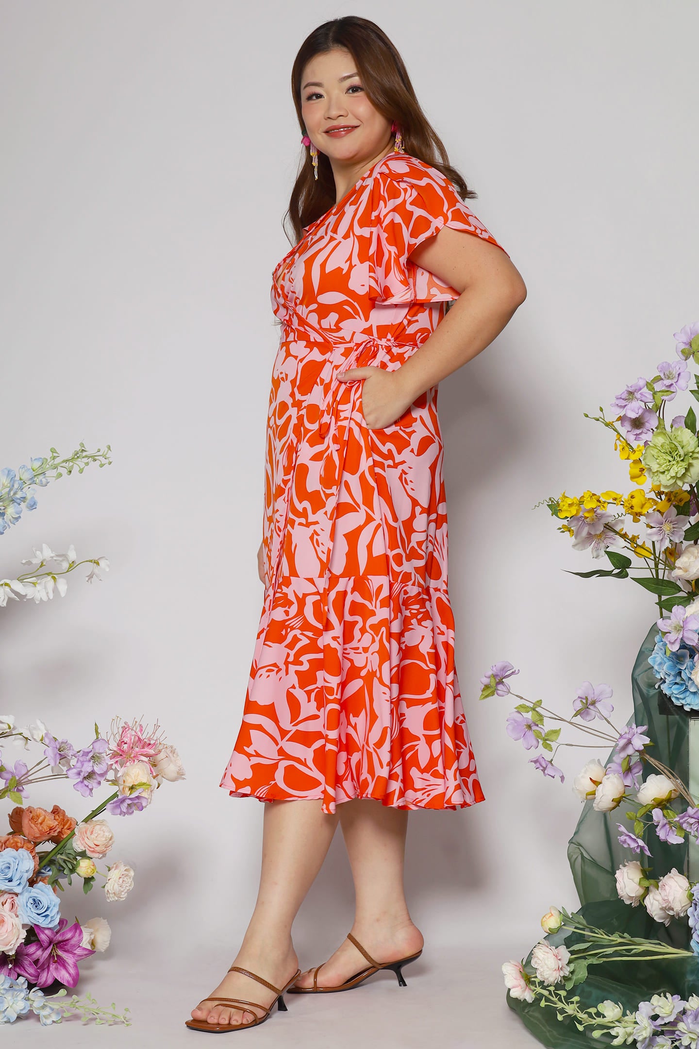 Ginnie Dress in Festive Blooms