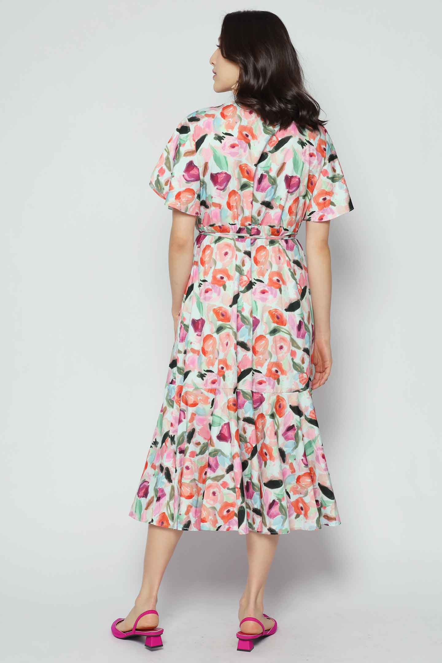 Ginnie Wrap Dress in Magnolia Charm