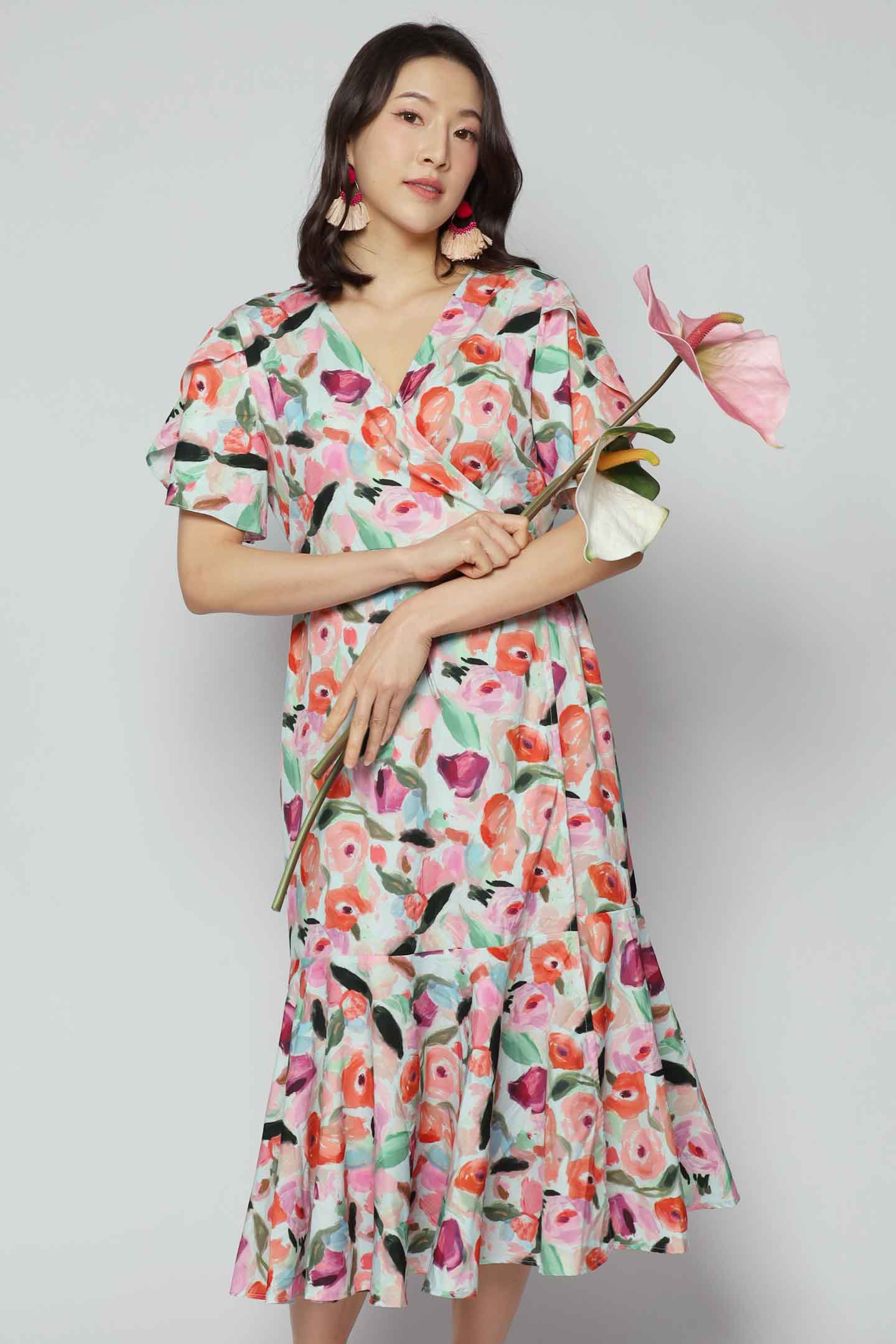 Ginnie Wrap Dress in Magnolia Charm