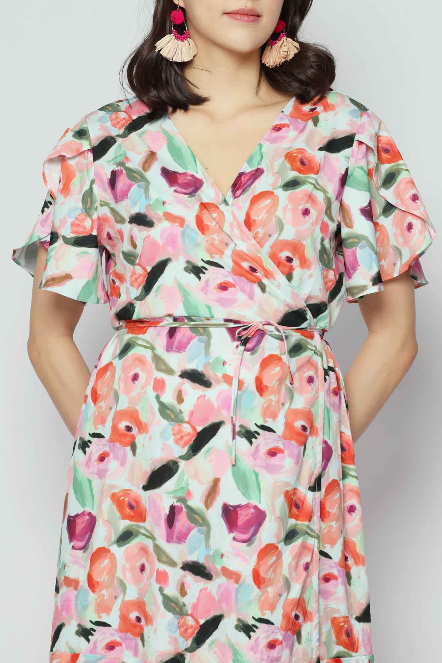 Ginnie Wrap Dress in Magnolia Charm