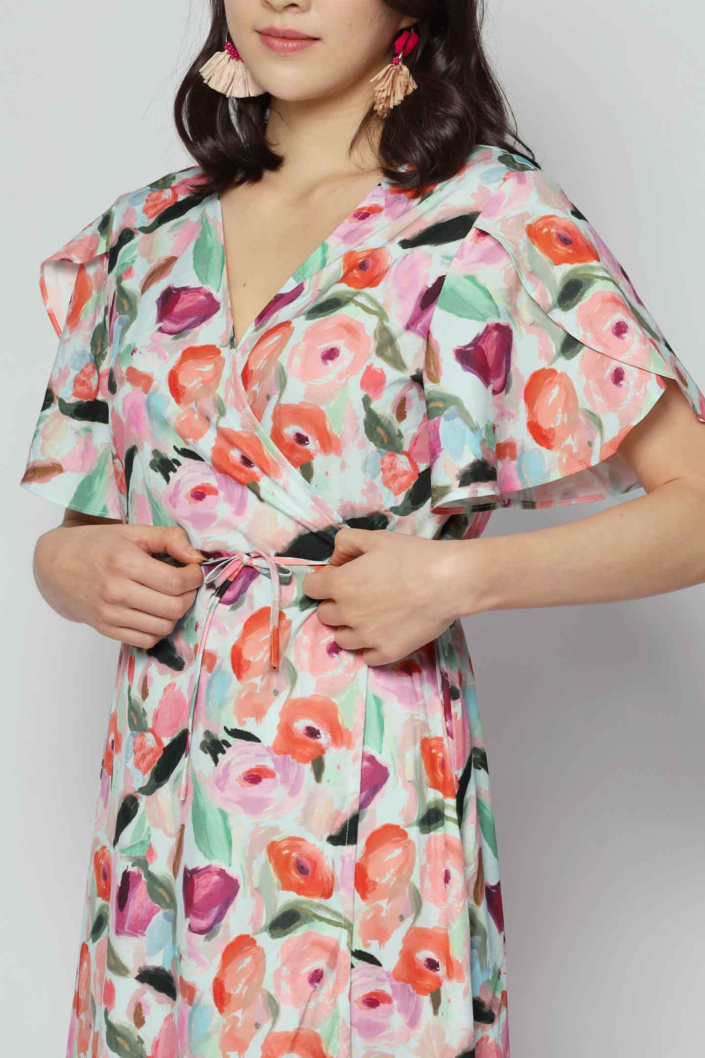 Ginnie Wrap Dress in Magnolia Charm