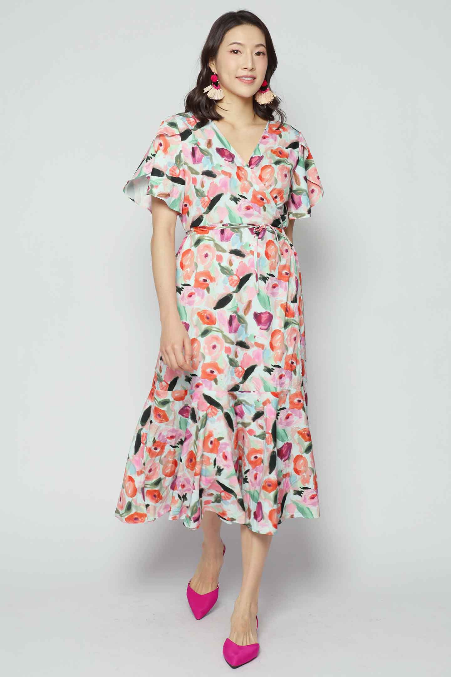 Ginnie Wrap Dress in Magnolia Charm