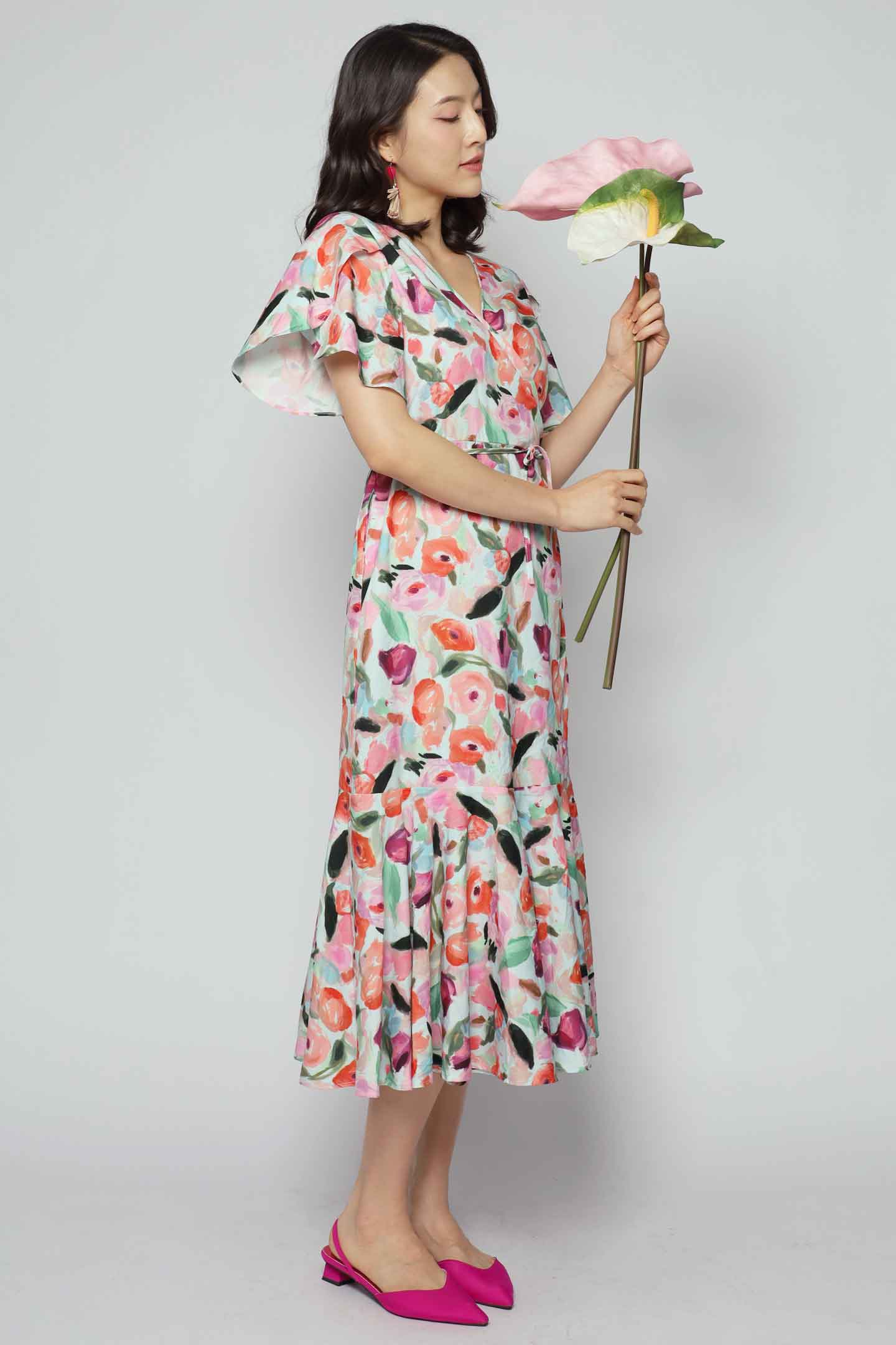 Ginnie Wrap Dress in Magnolia Charm