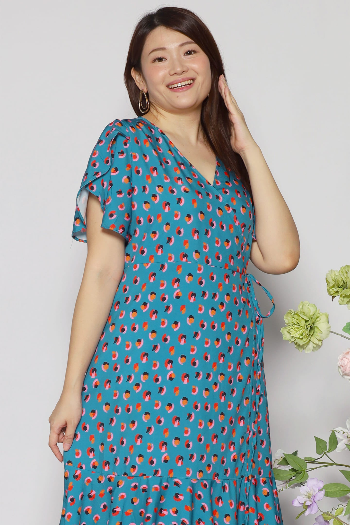 Ginnie Dress in Teal Spots