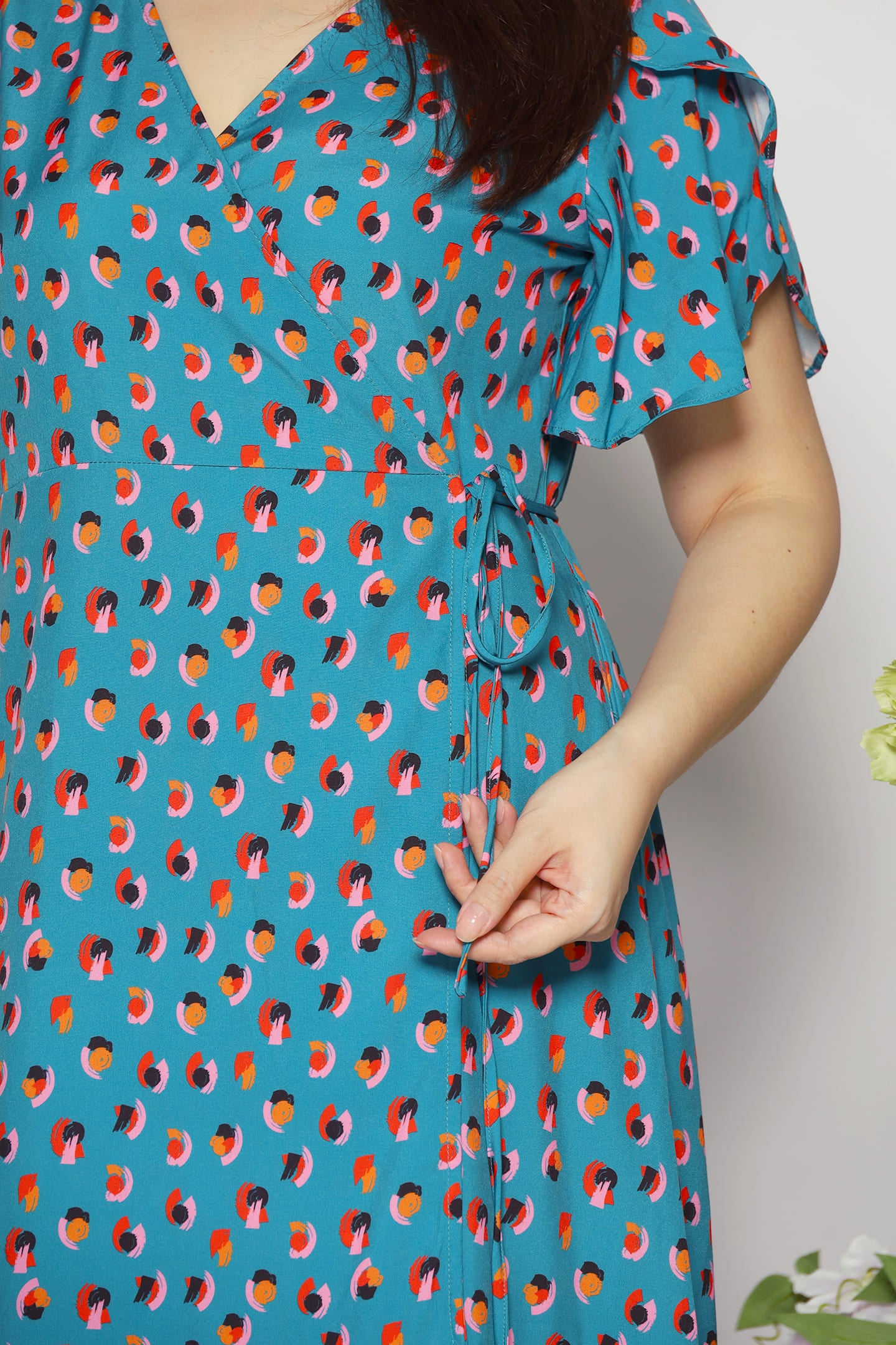 Ginnie Dress in Teal Spots