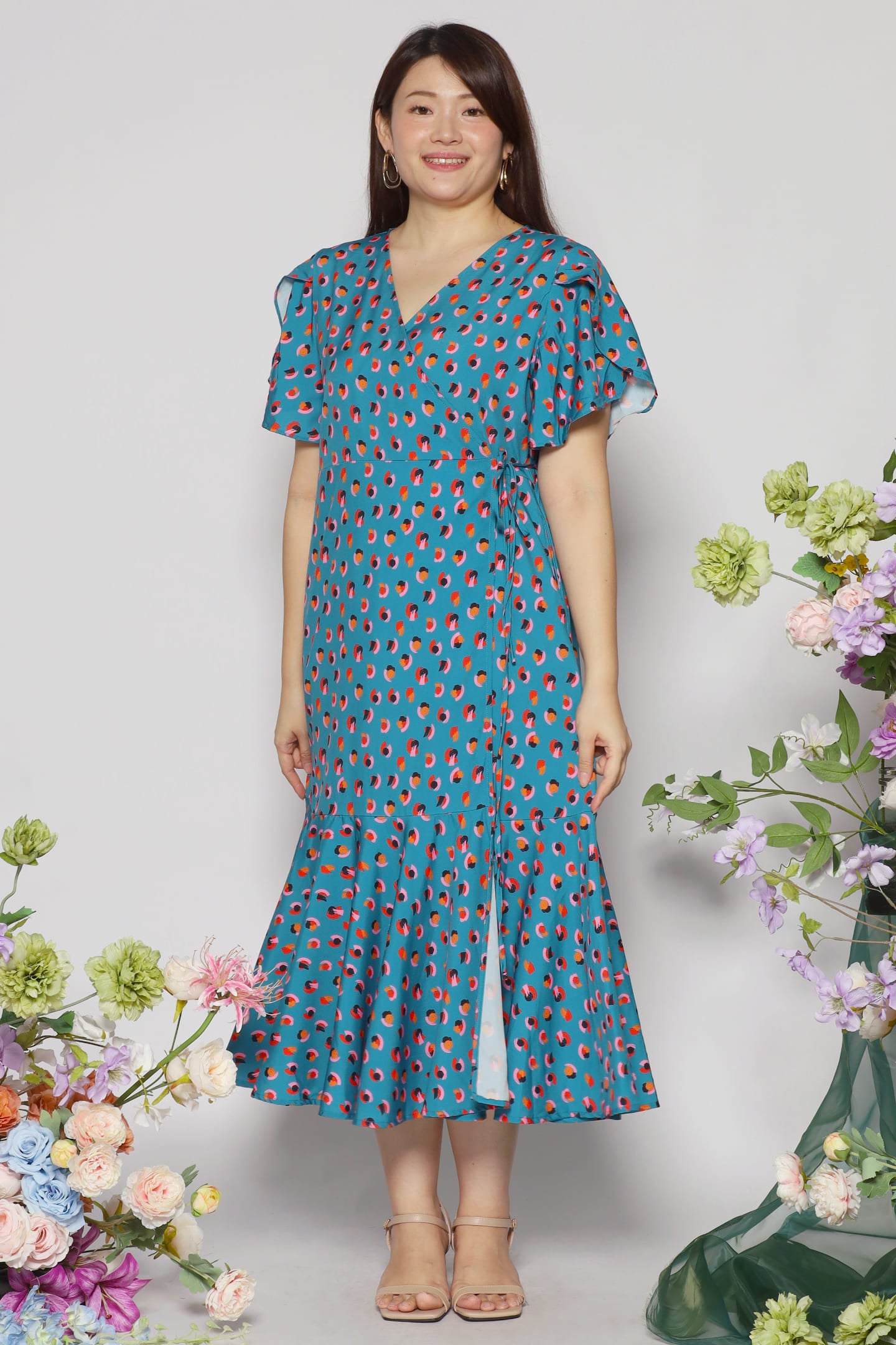 Ginnie Dress in Teal Spots