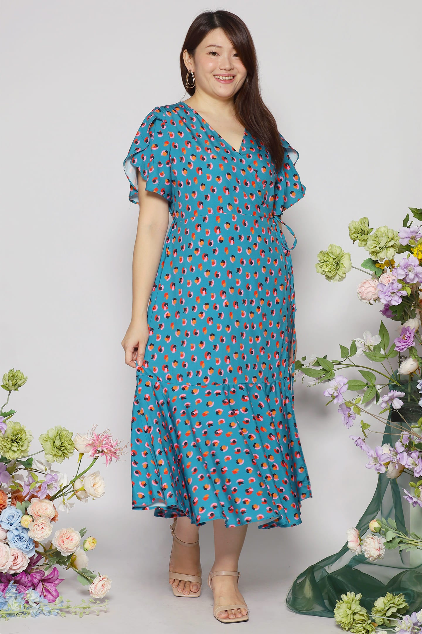 Ginnie Dress in Teal Spots