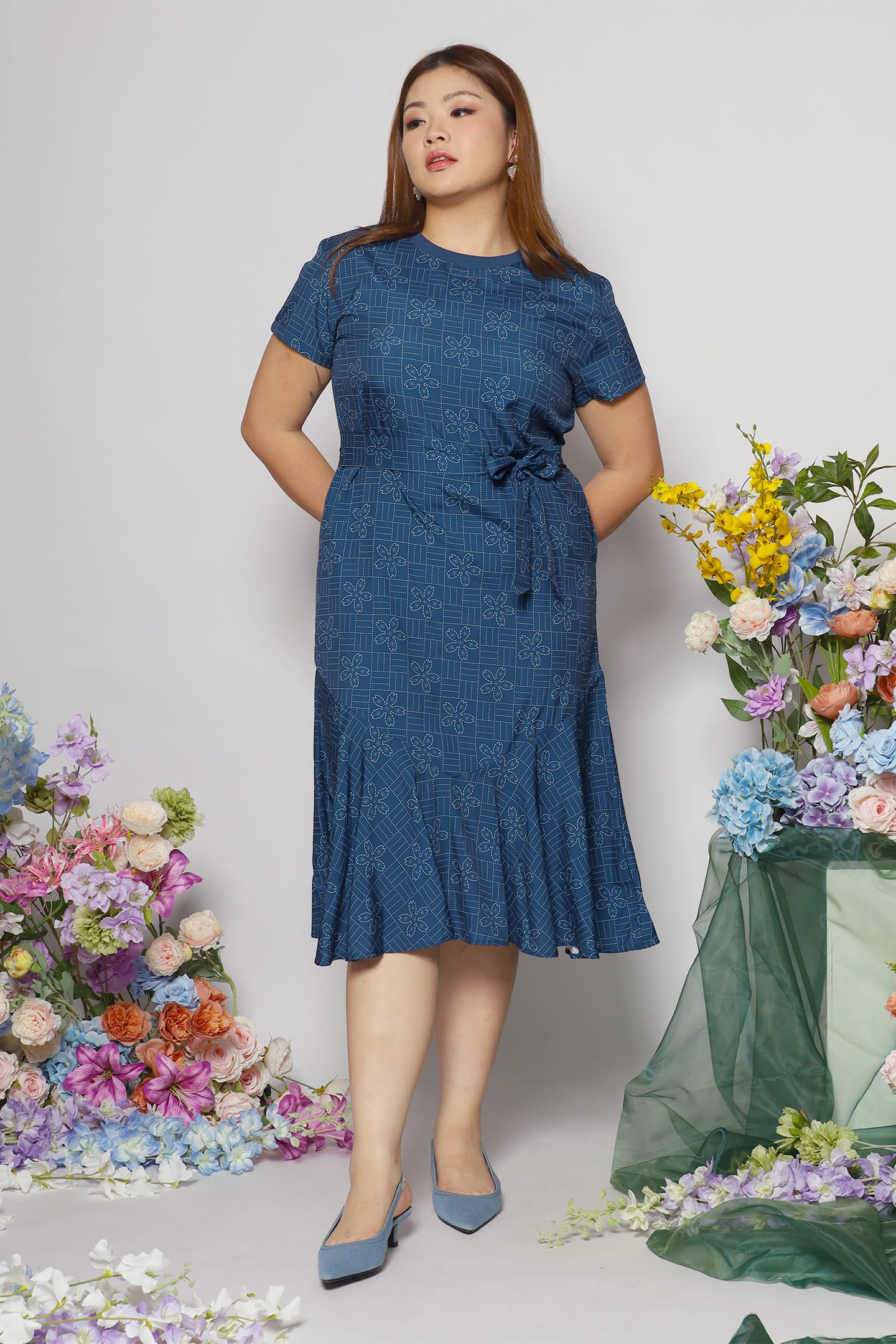 Gisele Dress in Blue Akira