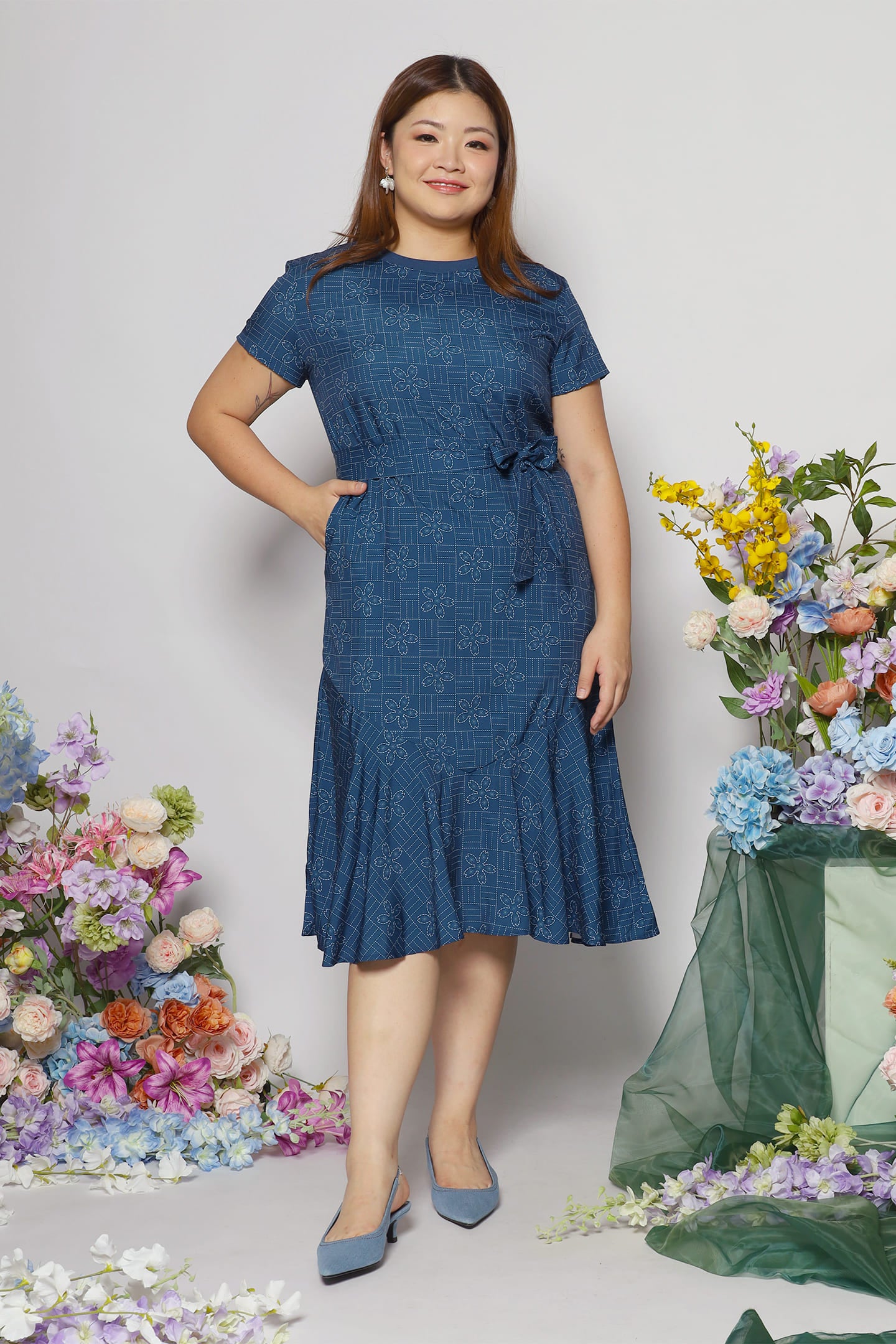 Gisele Dress in Blue Akira