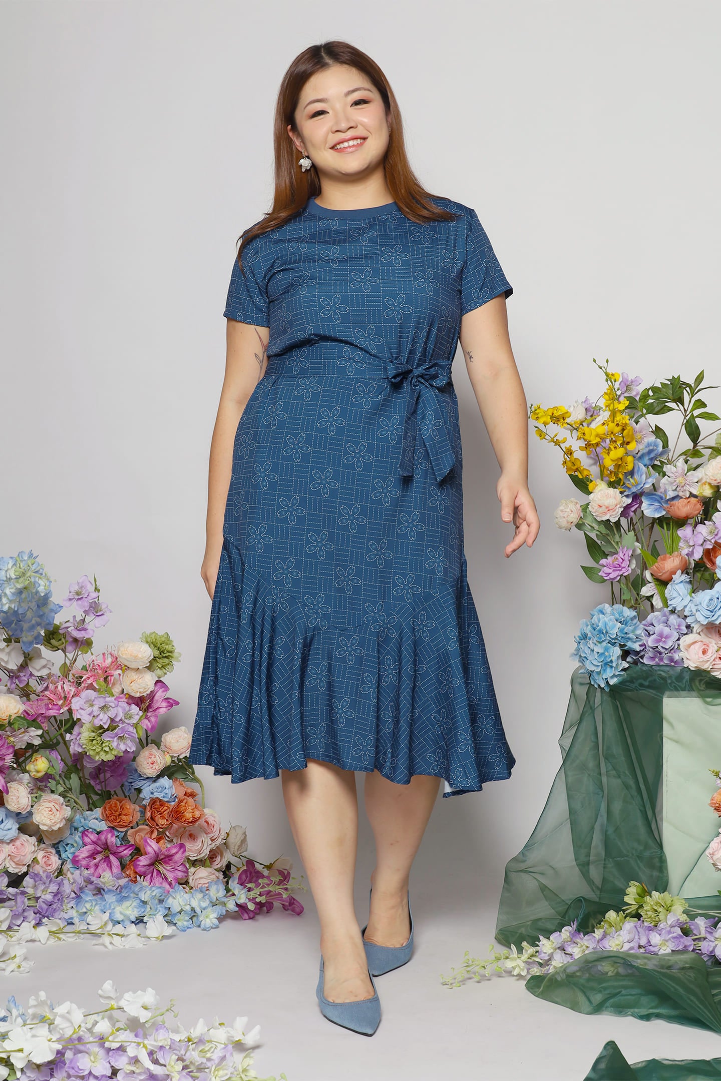 Gisele Dress in Blue Akira