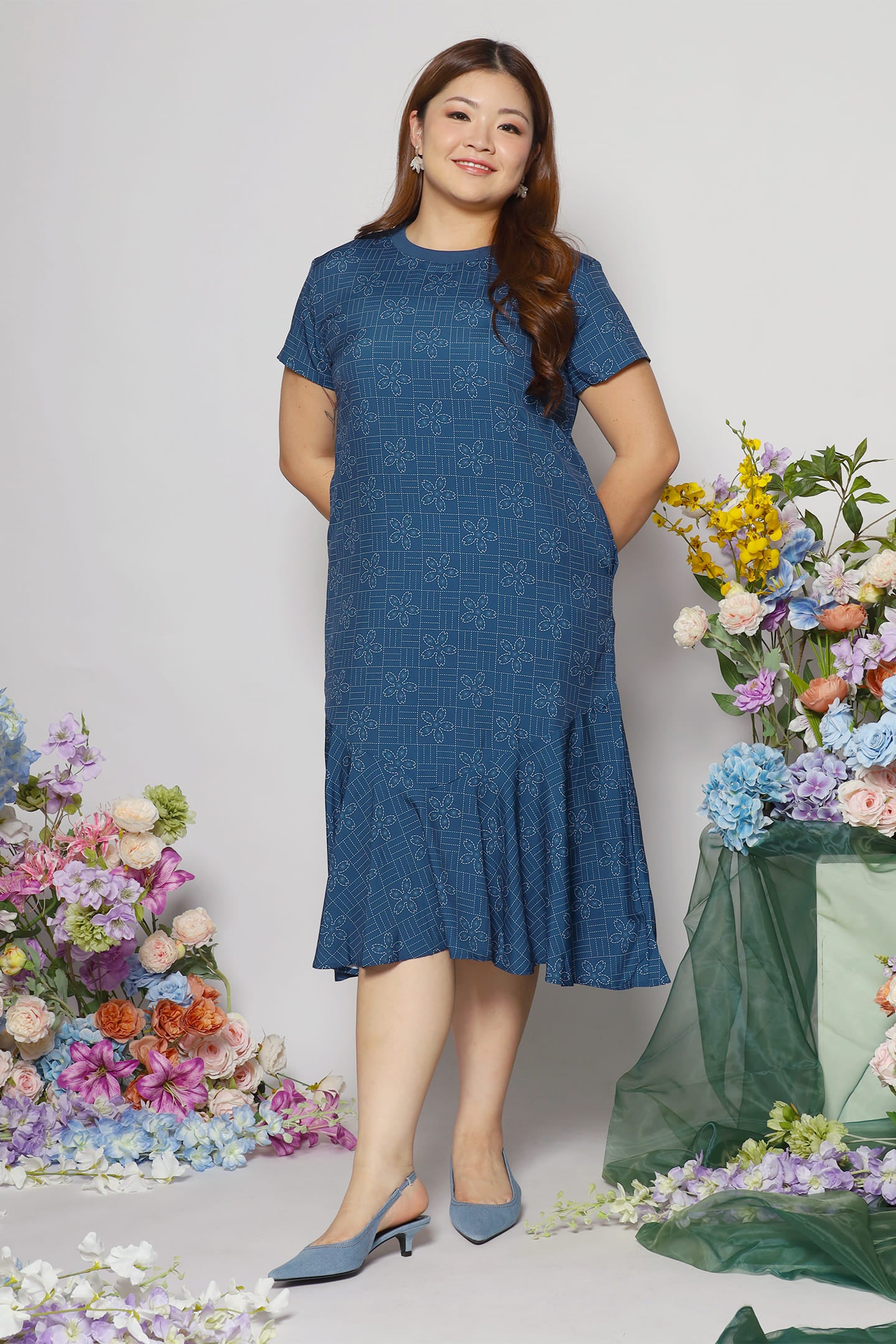 Gisele Dress in Blue Akira