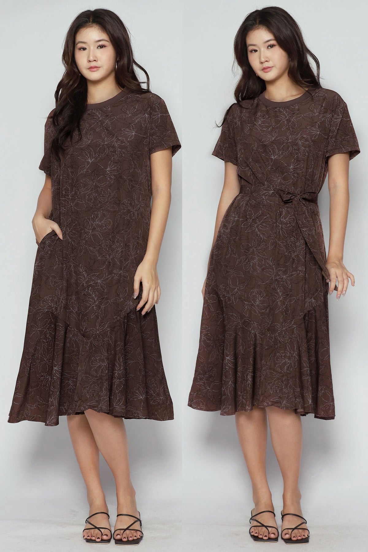 Gisele Dress in Chestnut Botanical