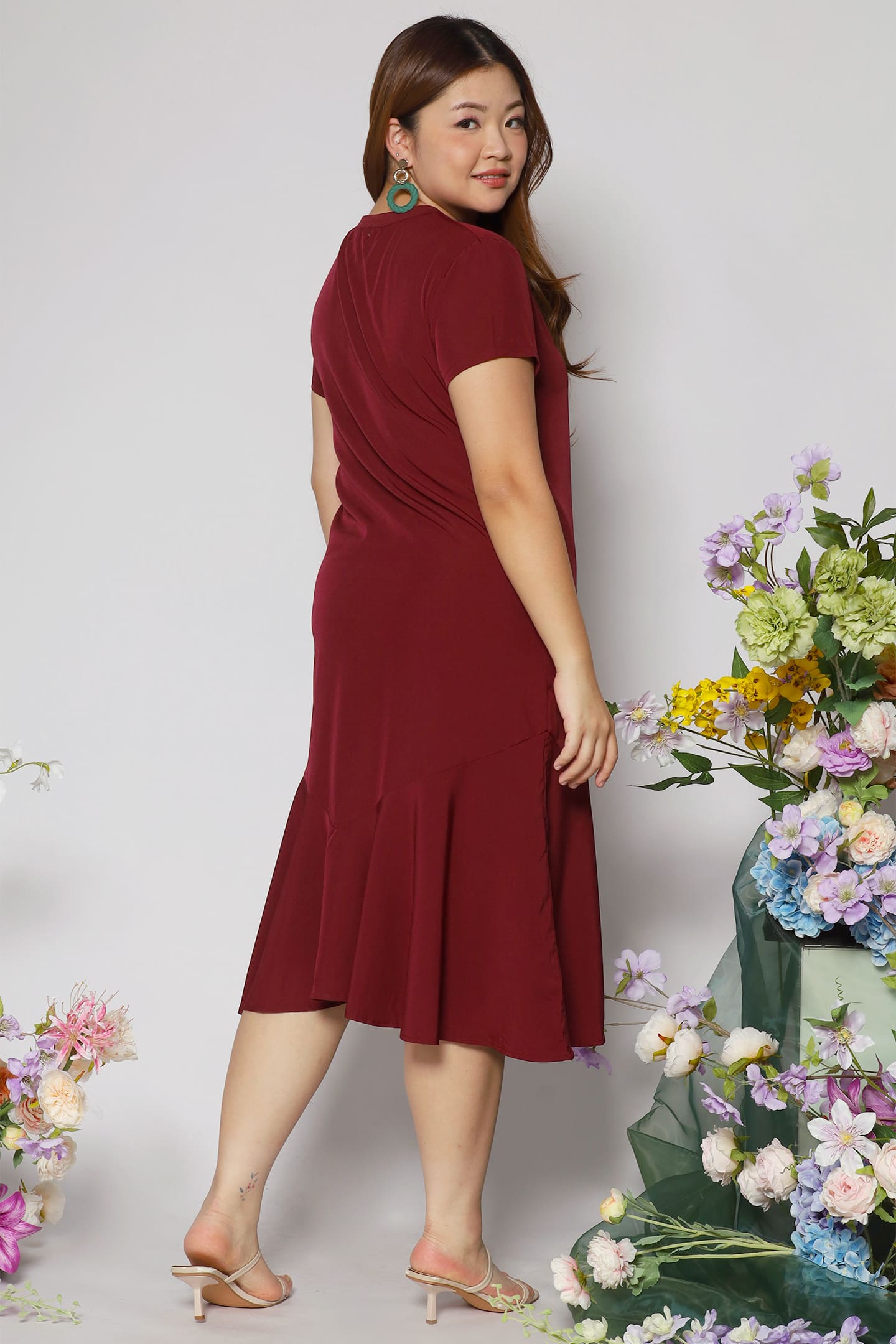 Gisele Dress in Maroon