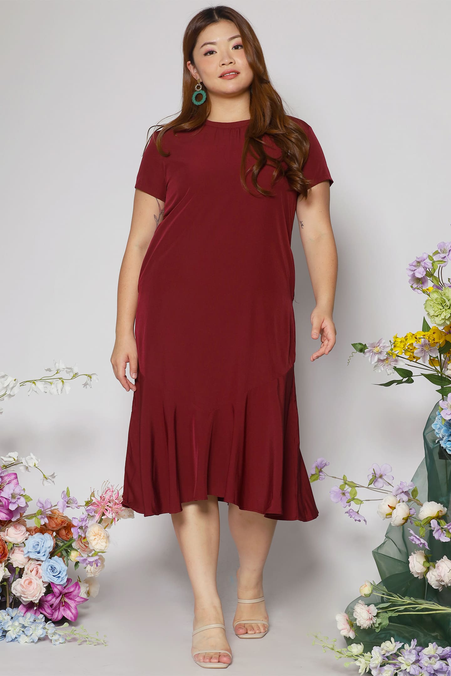 Gisele Dress in Maroon