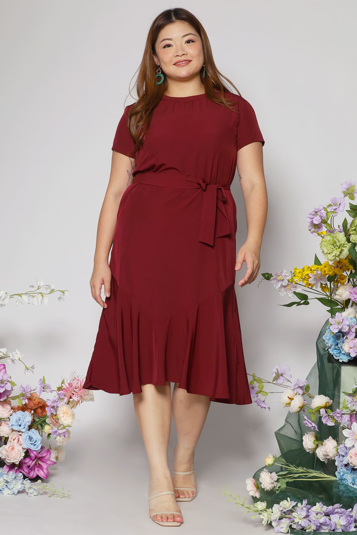 Gisele Dress in Maroon