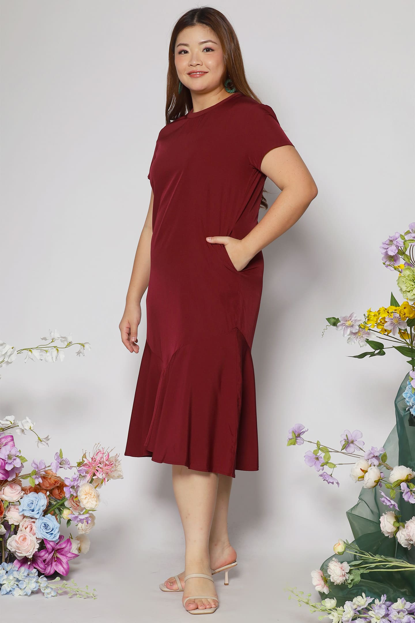 Gisele Dress in Maroon