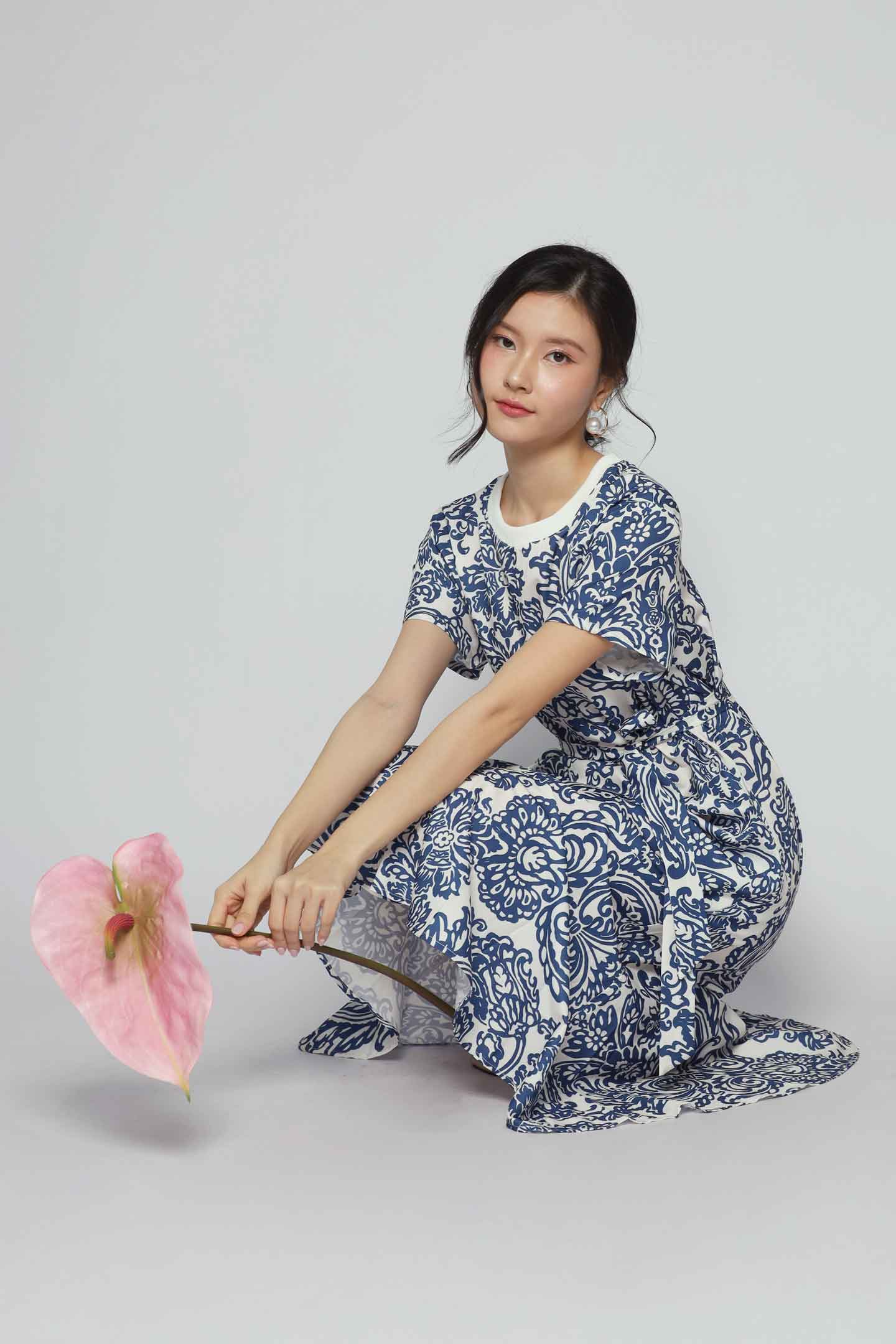 Gisele Dress in Ocean Bloom