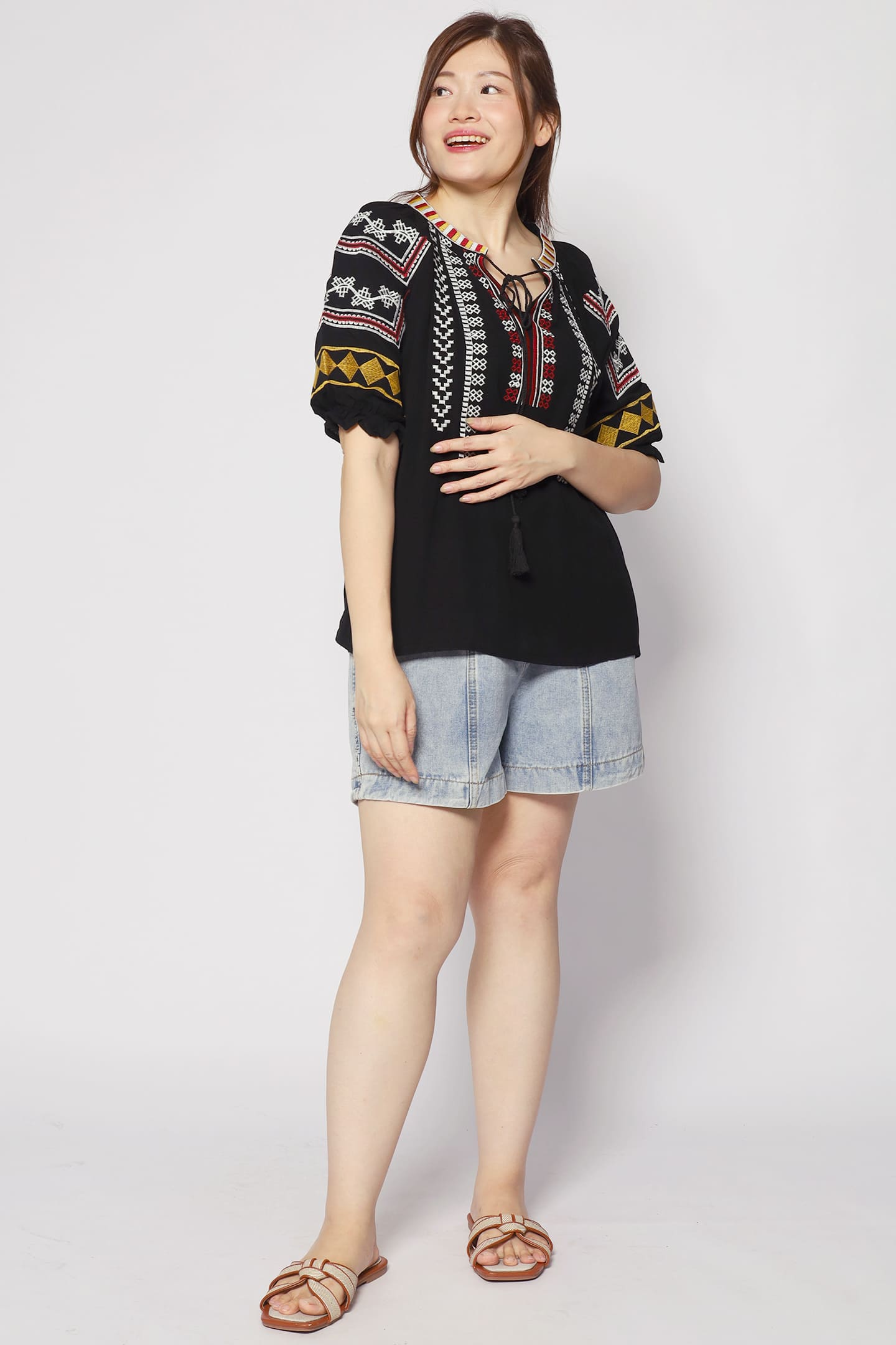 Hallie Boho Embroidered Top