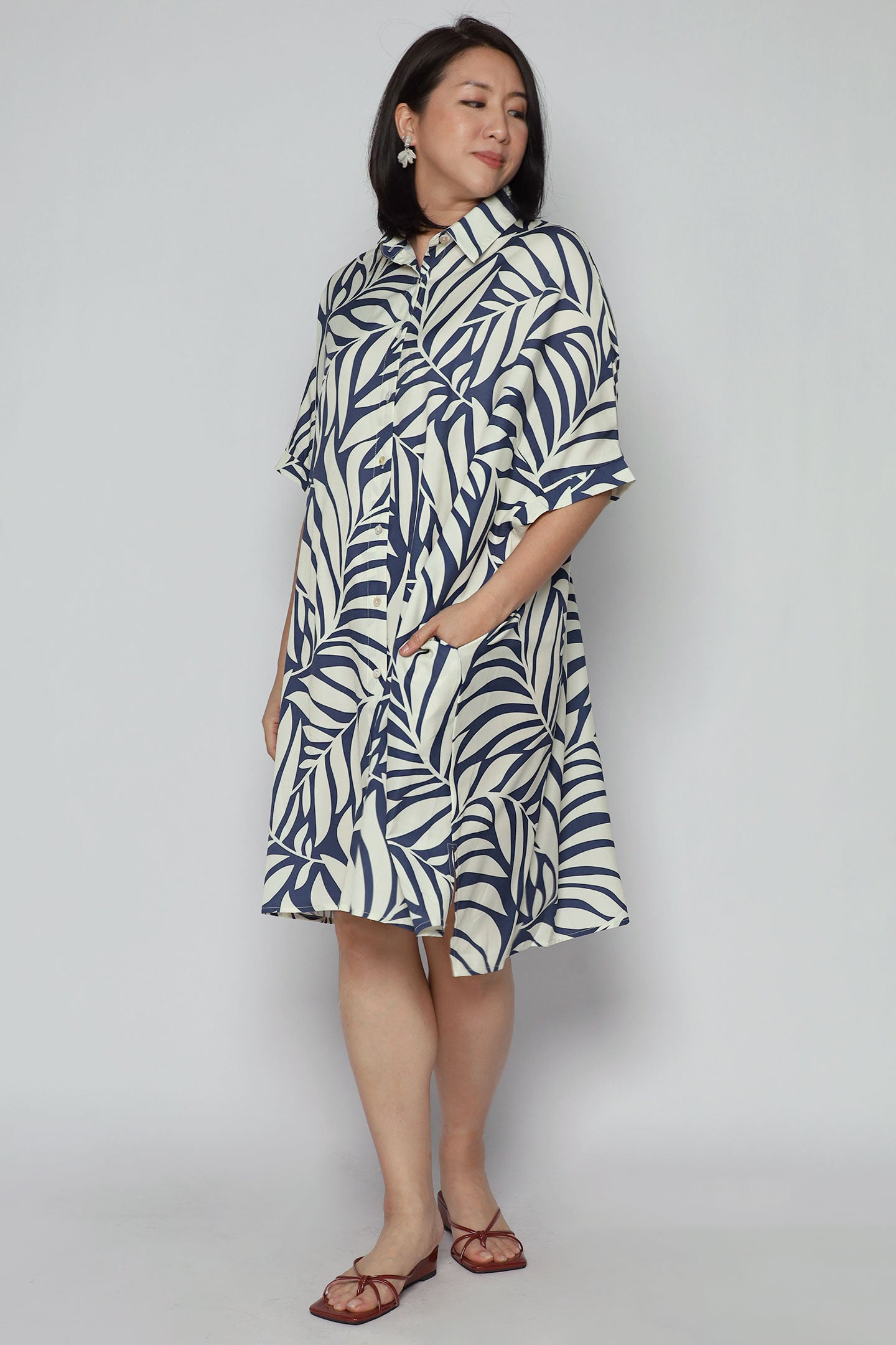 Hanhan Shirt Dress in Botanique Fern