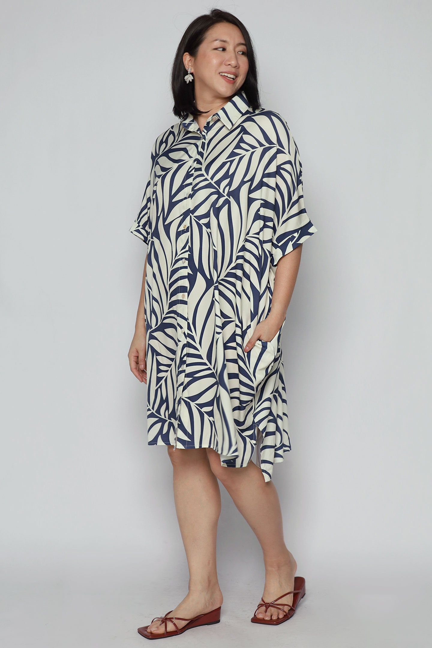 Hanhan Shirt Dress in Botanique Fern