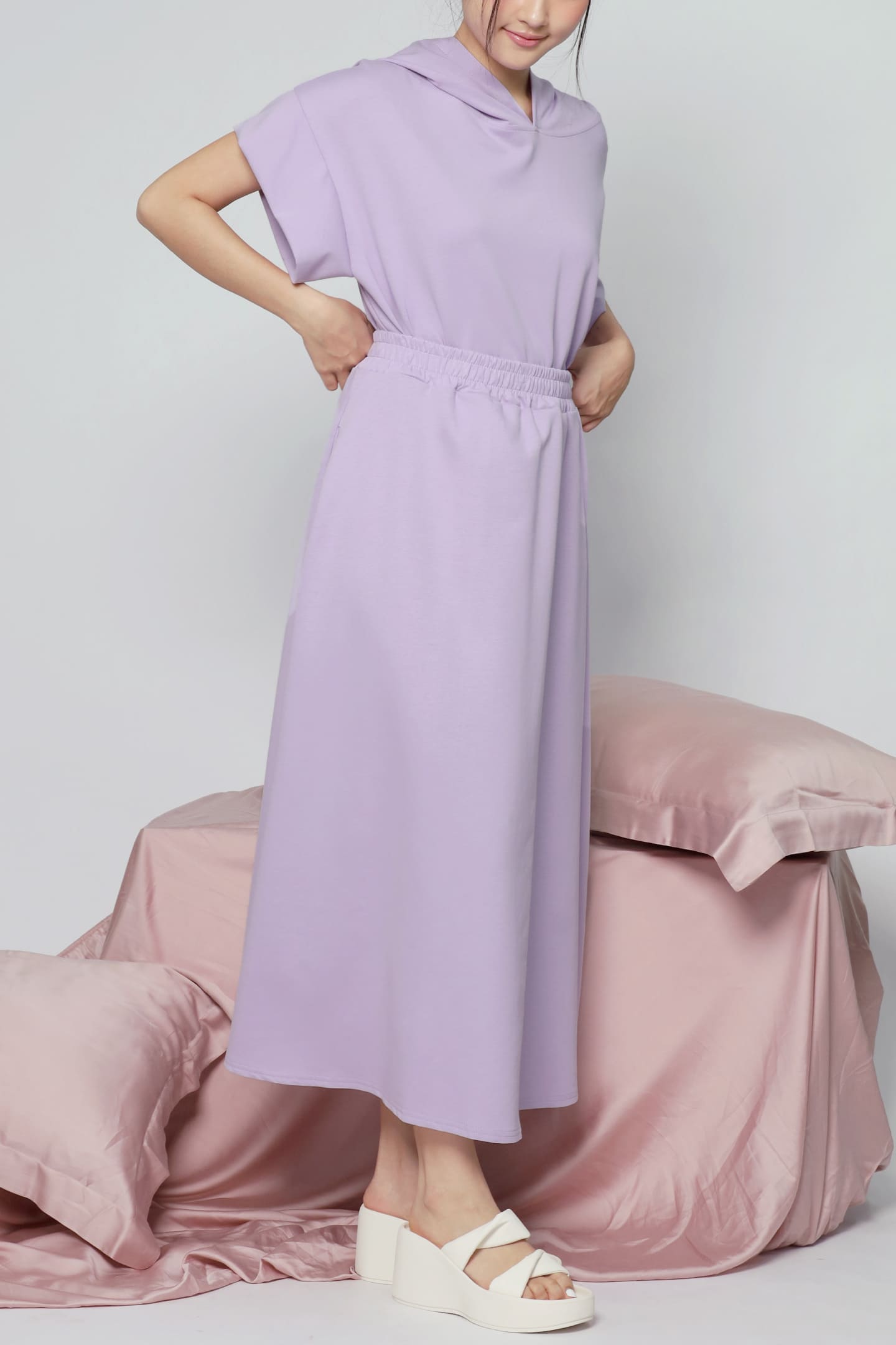 JOY - Hanny 2 in 1 Top and Skirt Set in Purple