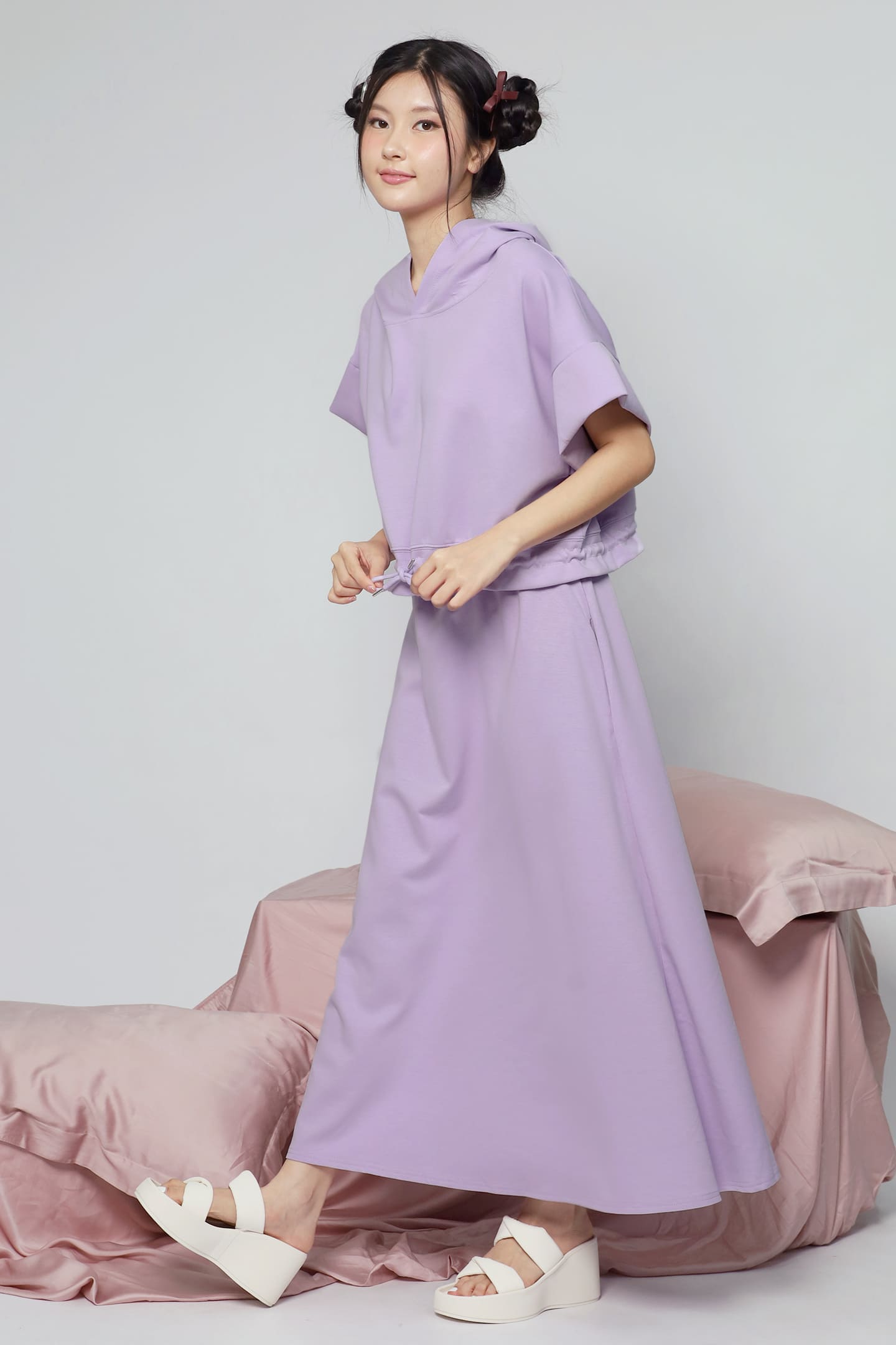 JOY - Hanny 2 in 1 Top and Skirt Set in Purple