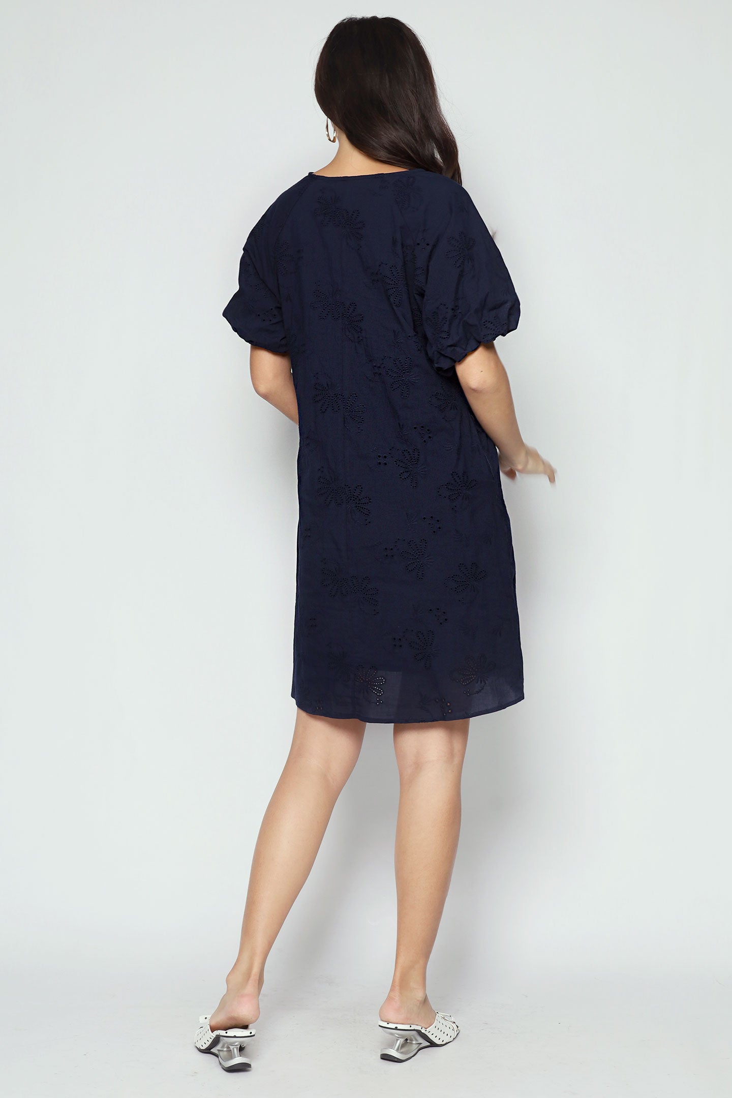Haru Dress in Blue Eyelet Dream