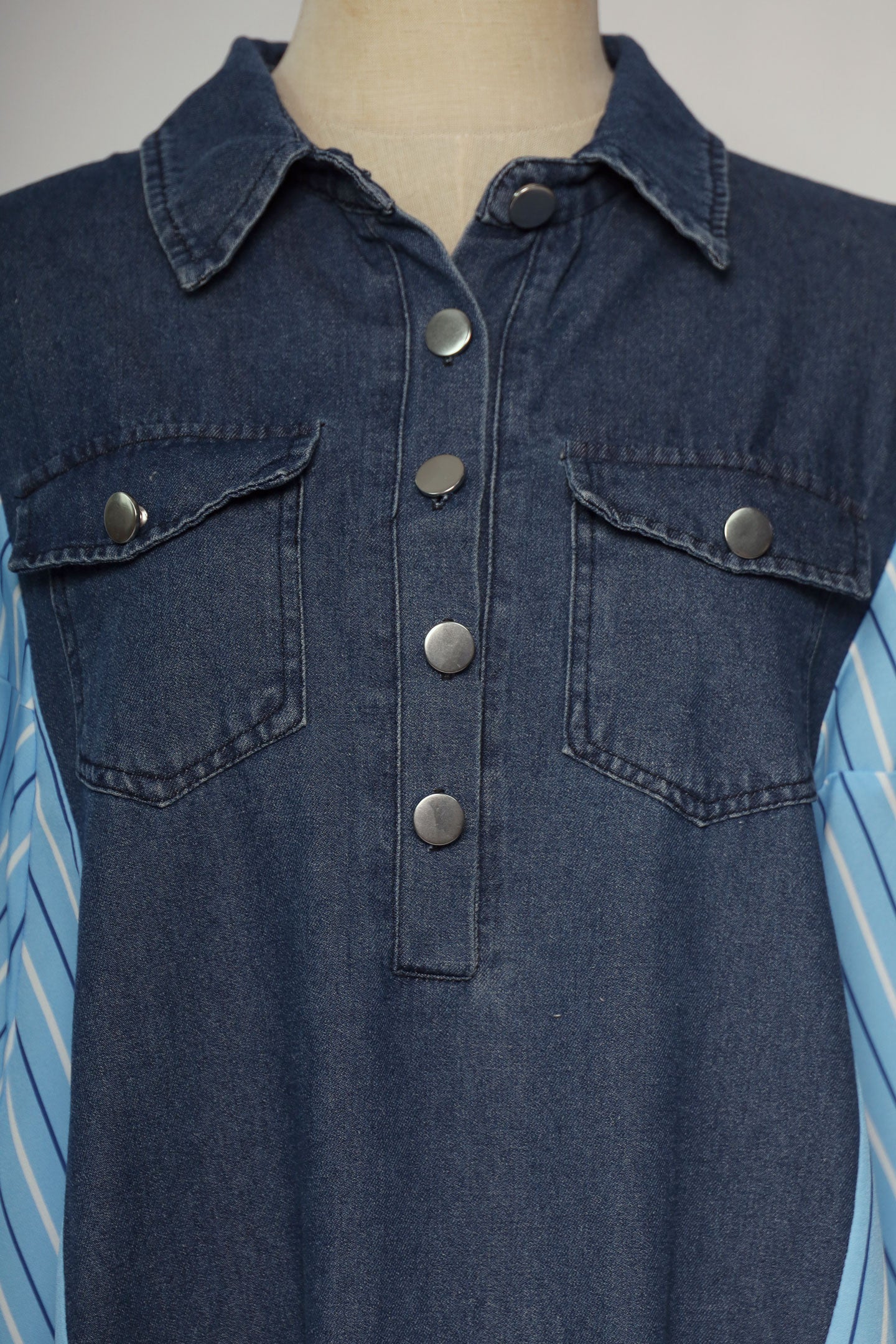 PO - Heather Stripes Denim Dress
