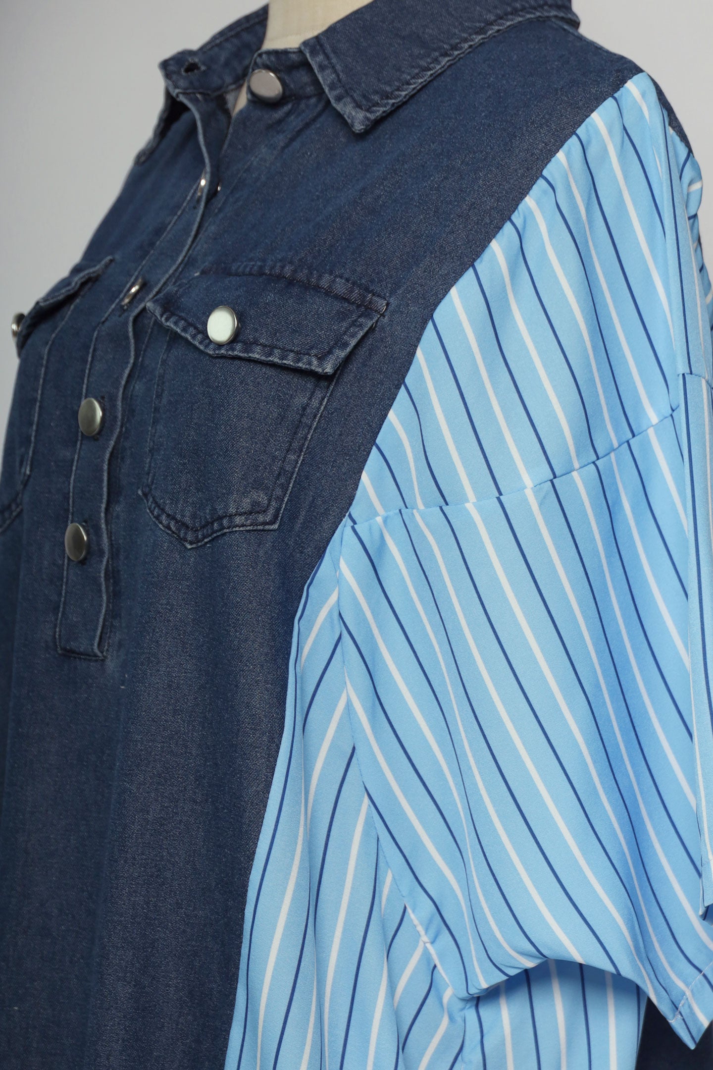 PO - Heather Stripes Denim Dress