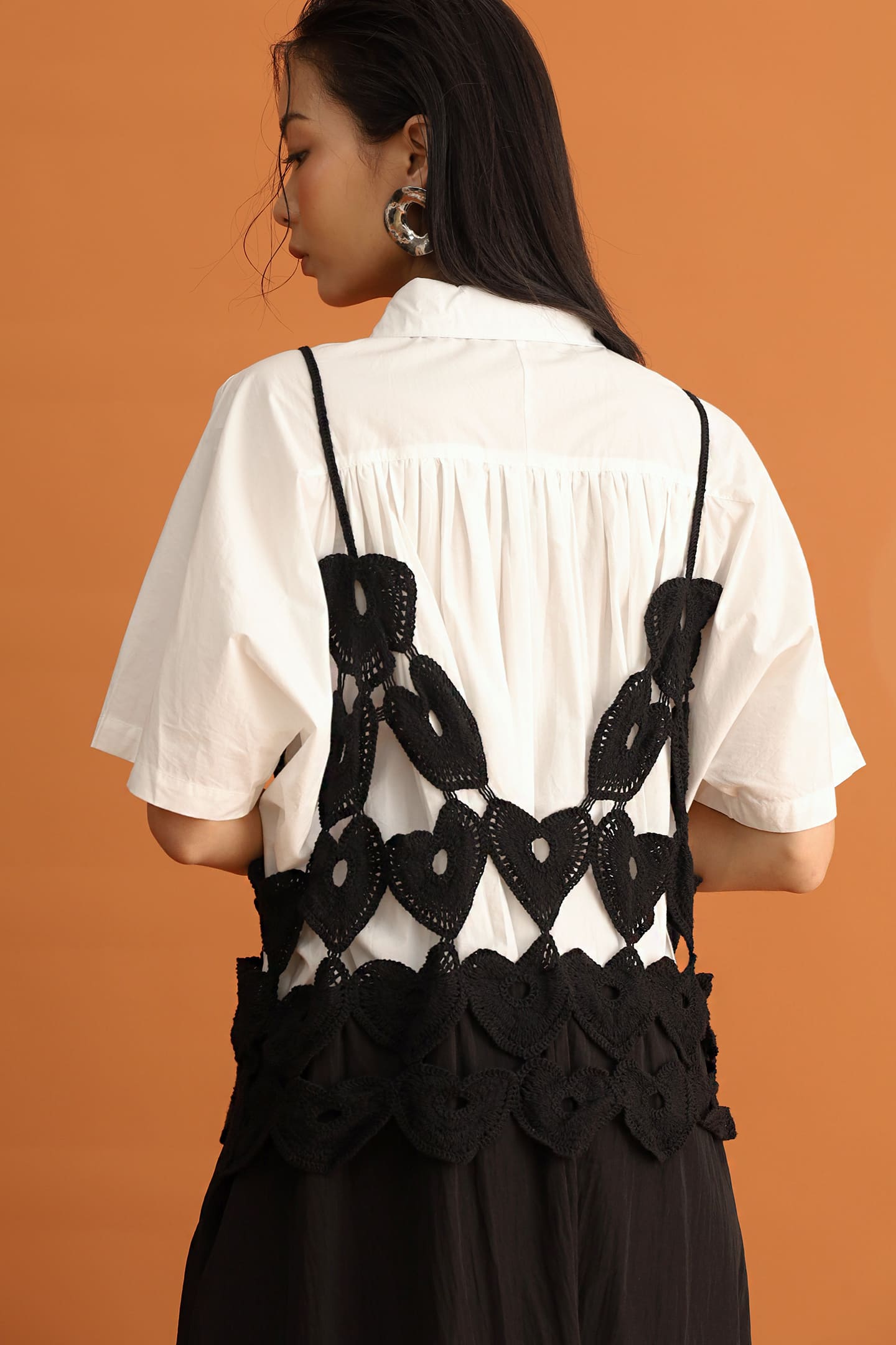 CHOSEN - Hikari Crochet Hearts Pinafore Dress