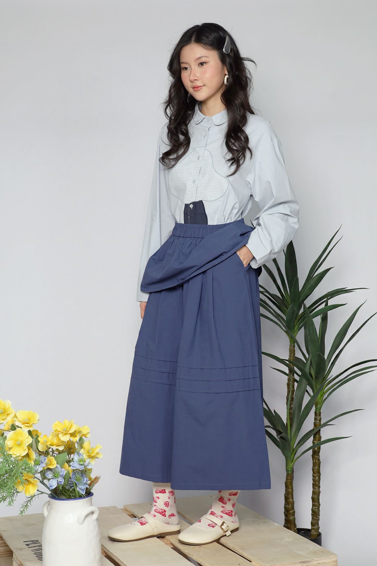 JOY - Hivana Layered Pants in Blue