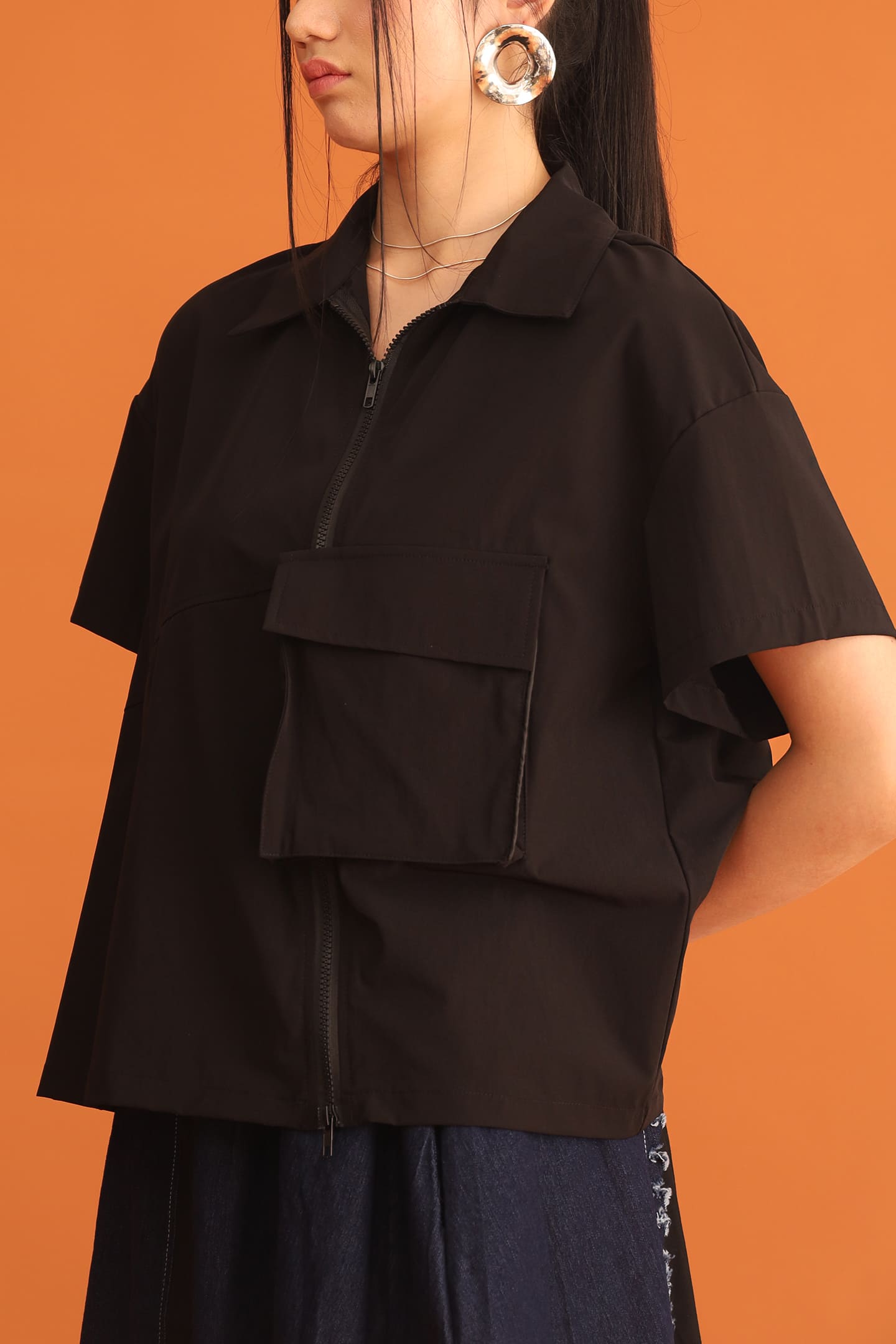 CHOSEN - Hyojin Zipper Top in Black