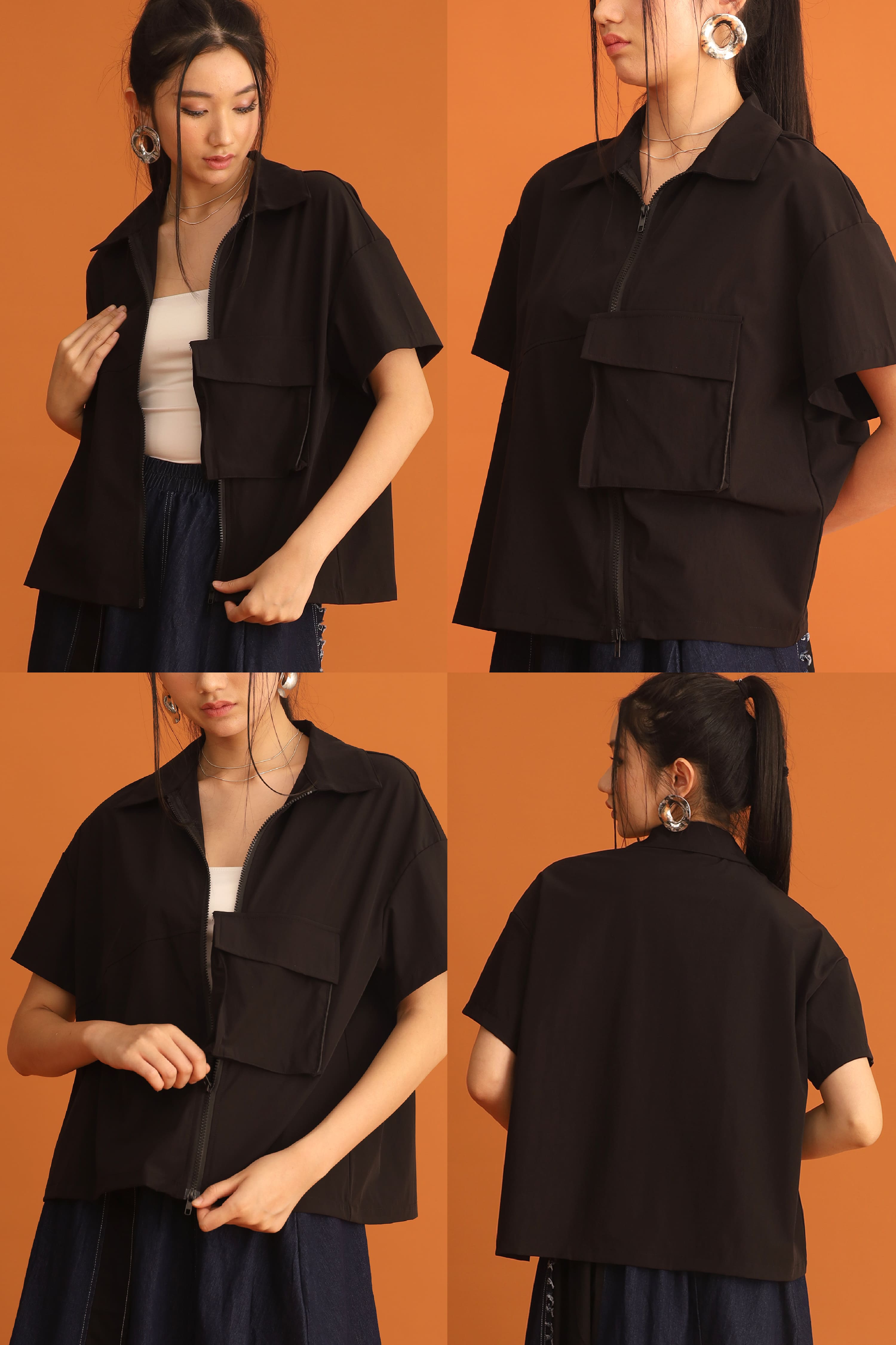 CHOSEN - Hyojin Zipper Top in Black