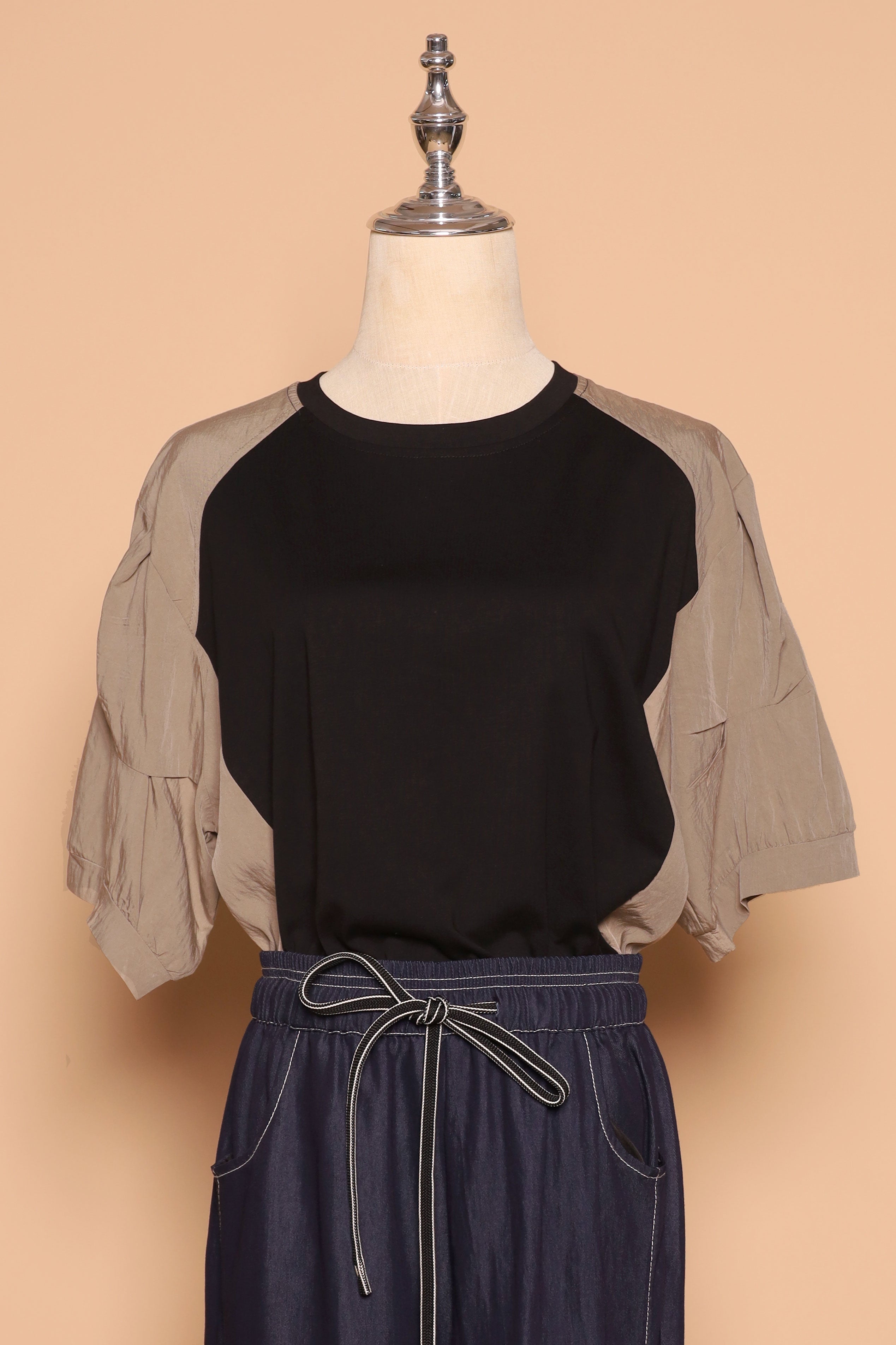 PO - Ida Colourblock Top in Khaki