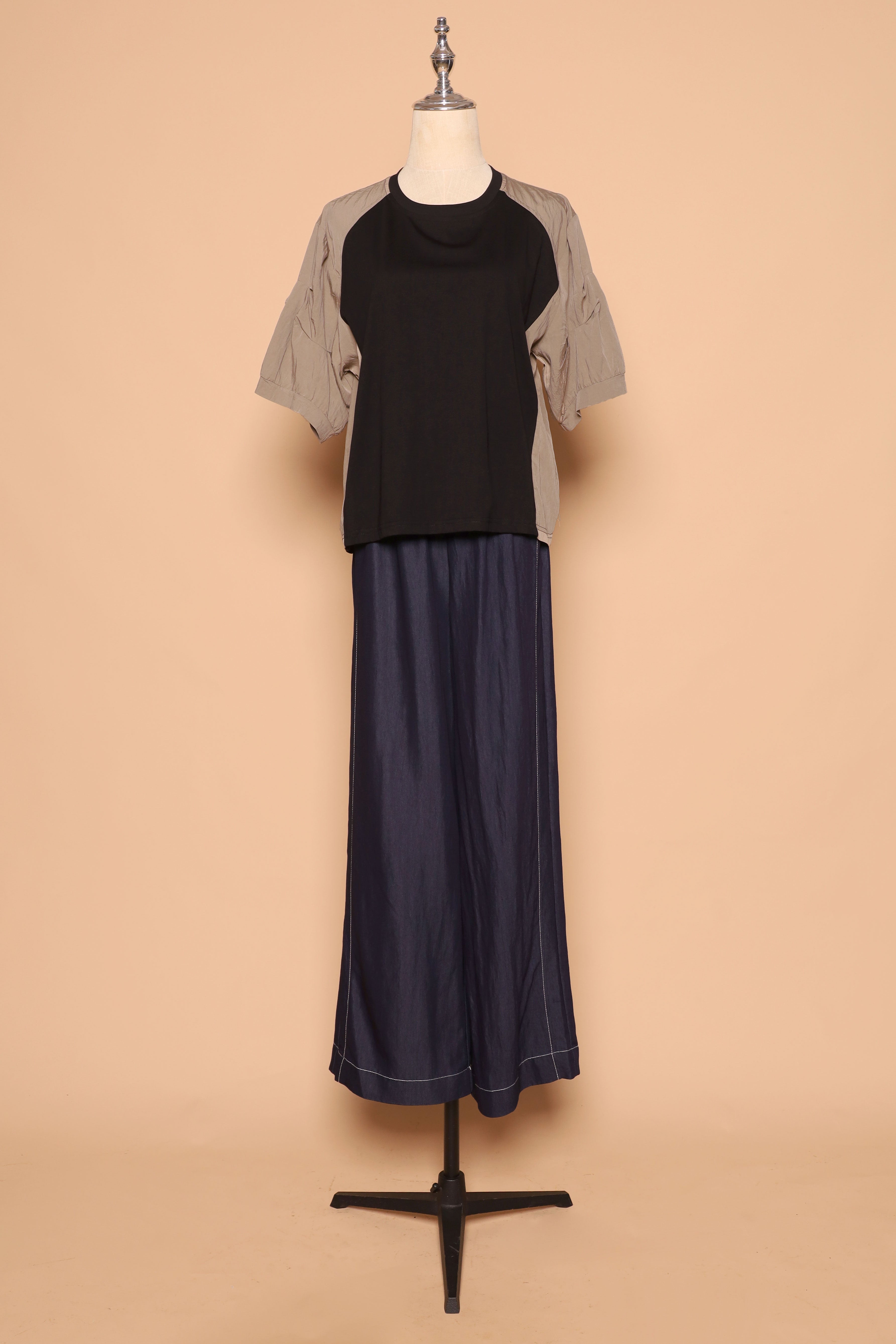 PO - Ida Colourblock Top in Khaki