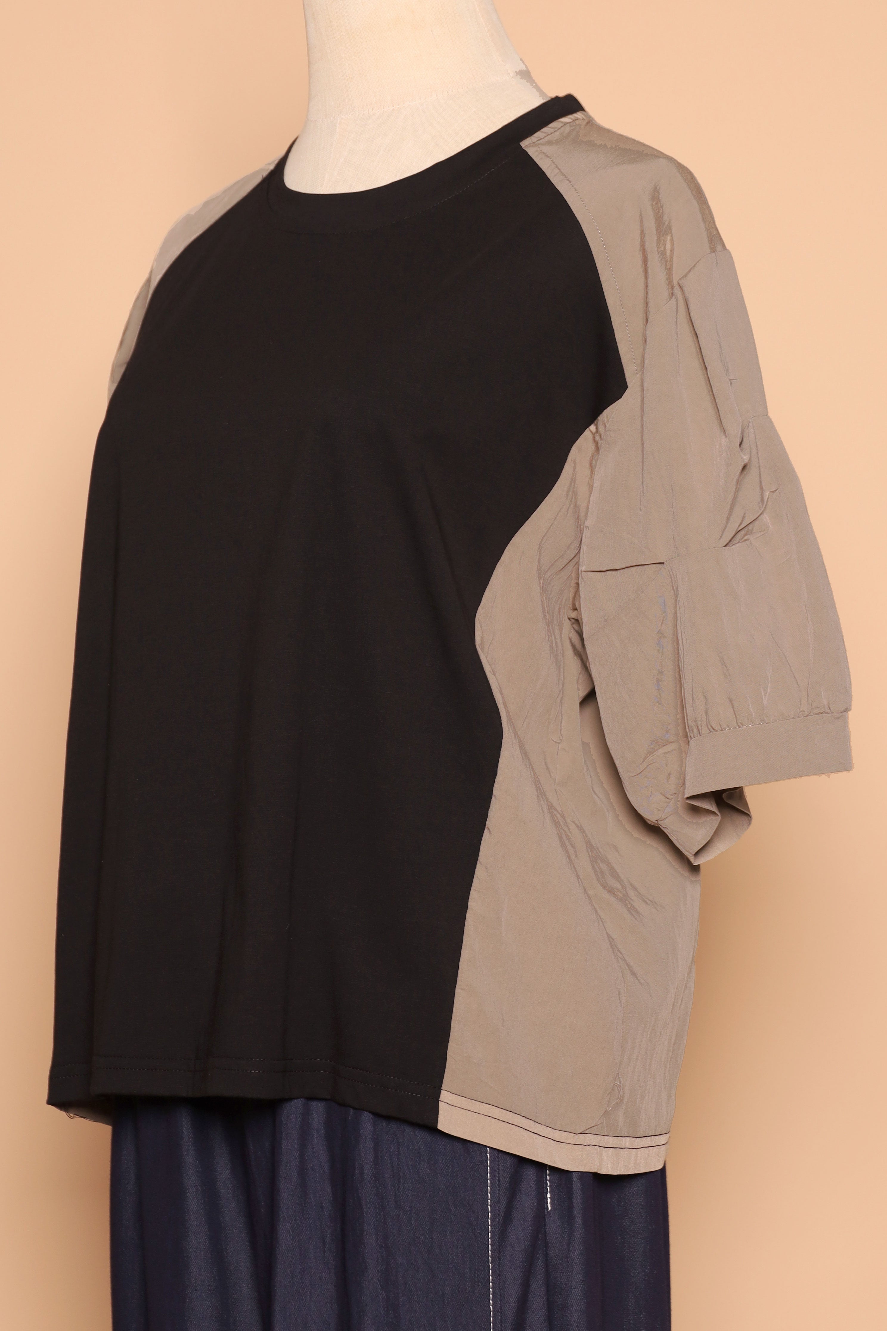 PO - Ida Colourblock Top in Khaki
