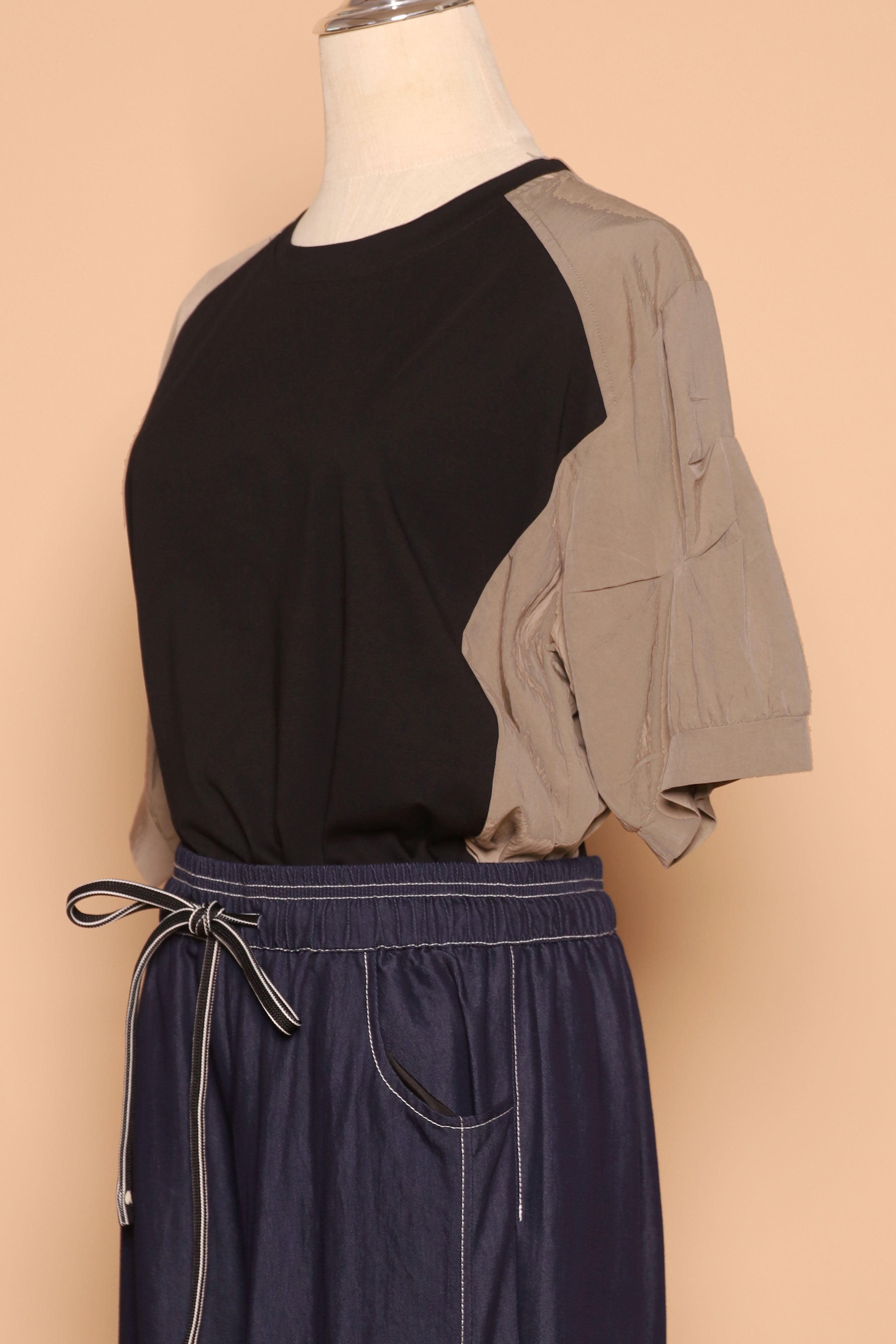 PO - Ida Colourblock Top in Khaki