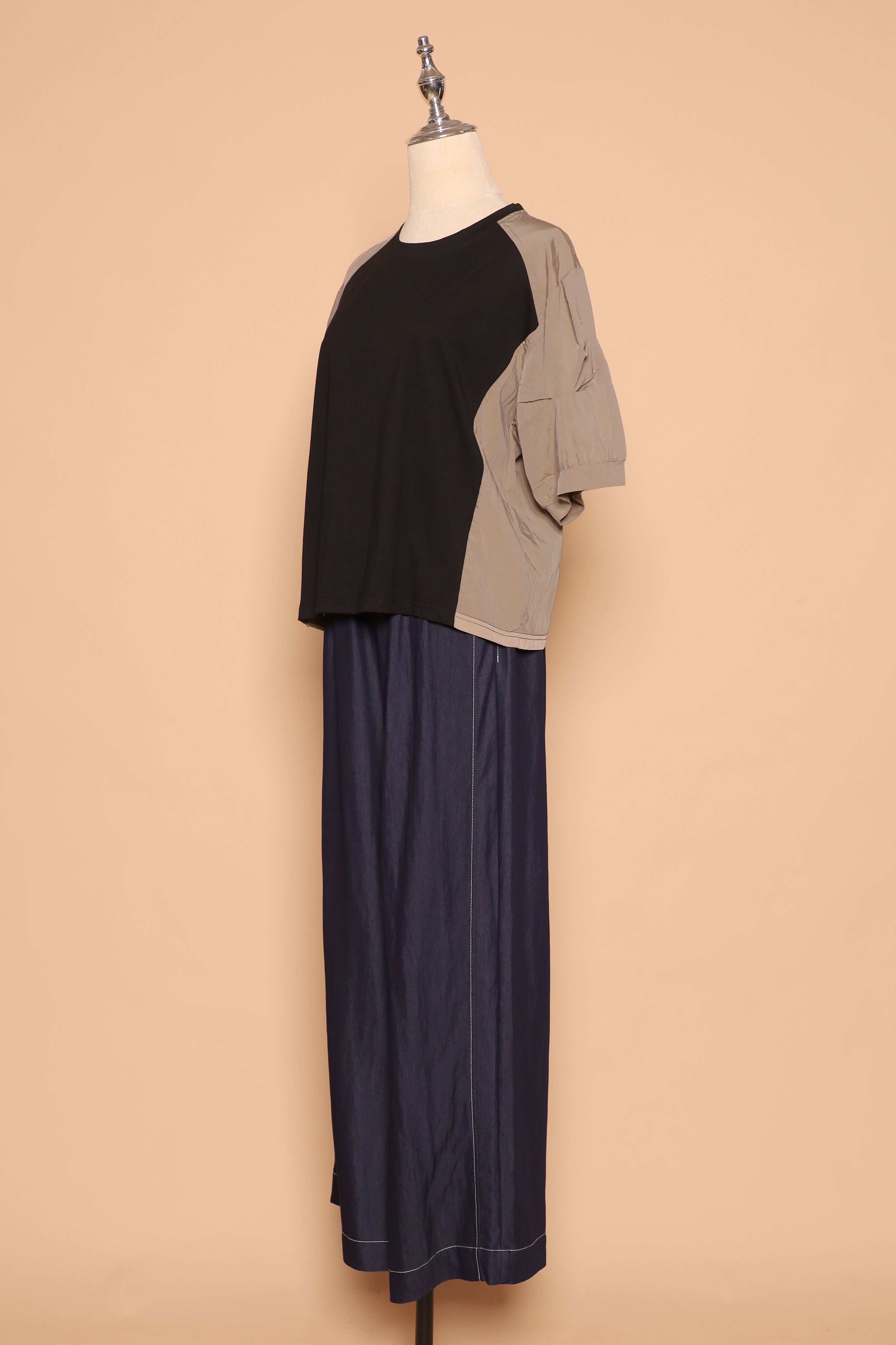 PO - Ida Colourblock Top in Khaki