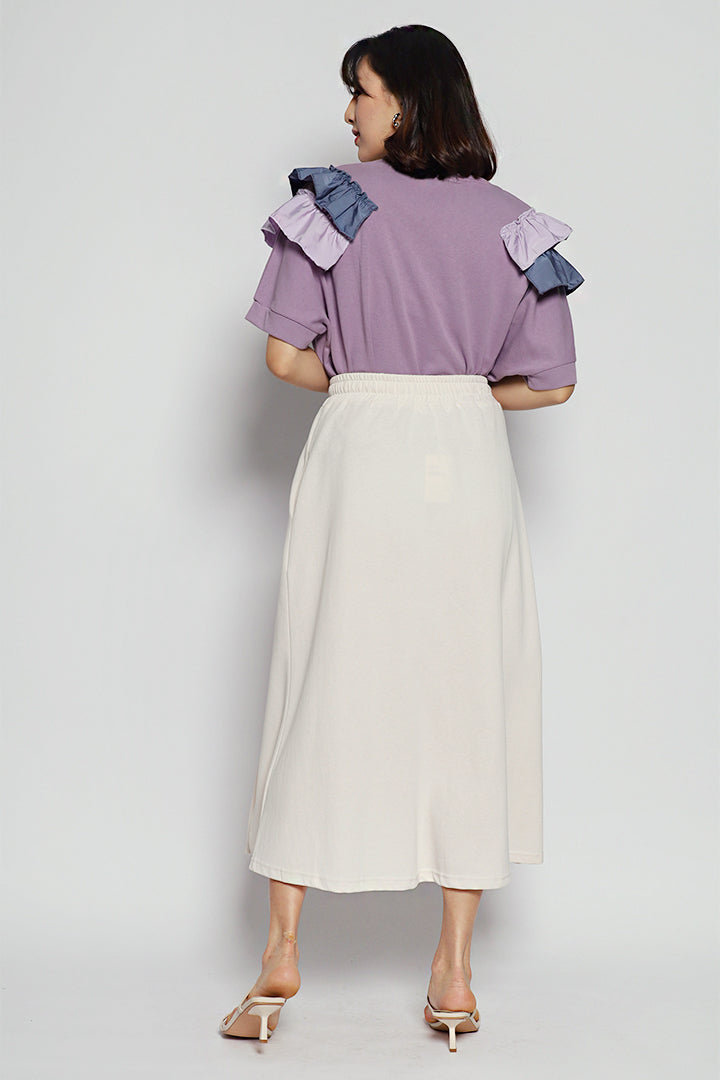 Jovin Drawstring Skirt in Cream