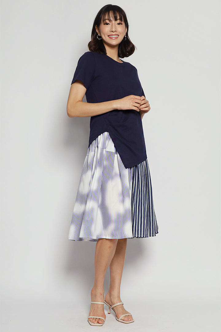 Dorothea Printed Dress in Blue